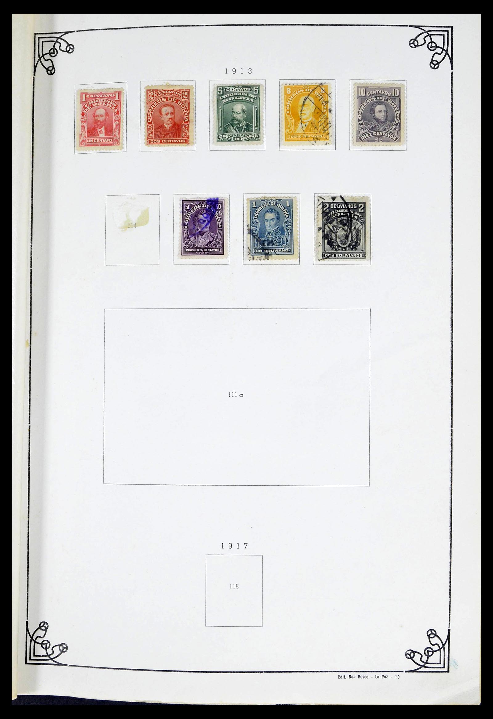 39224 0008 - Postzegelverzameling 39224 Bolivia 1849-1955.