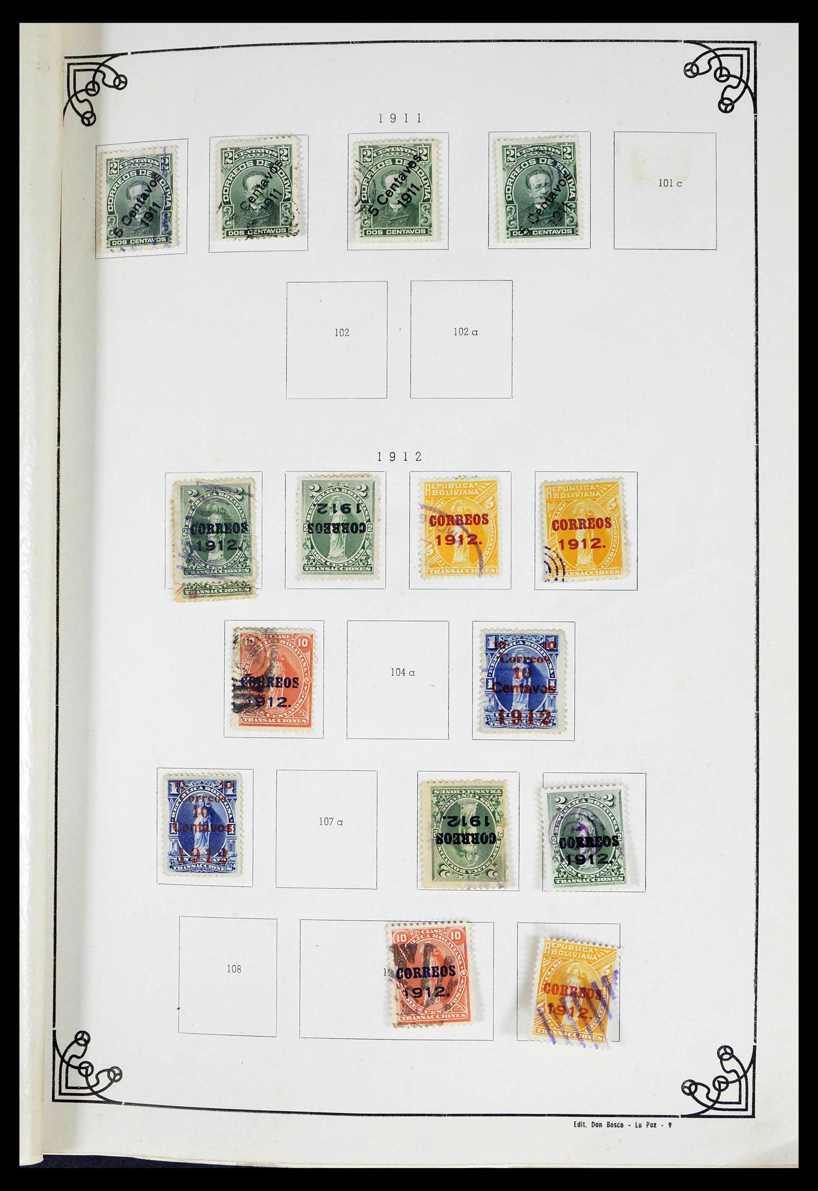 39224 0009 - Postzegelverzameling 39224 Bolivia 1849-1955.
