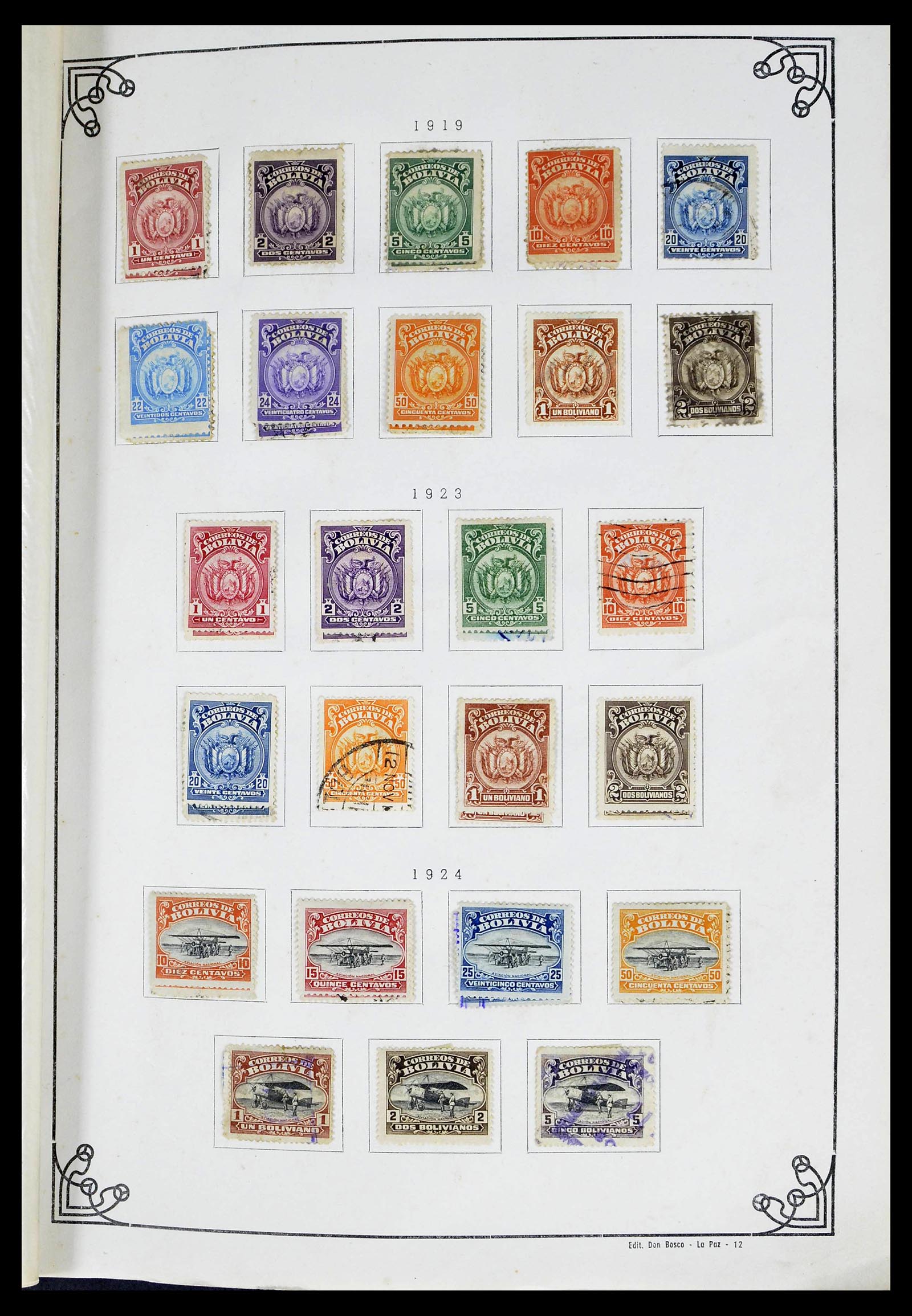 39224 0010 - Stamp collection 39224 Bolivia 1849-1955.