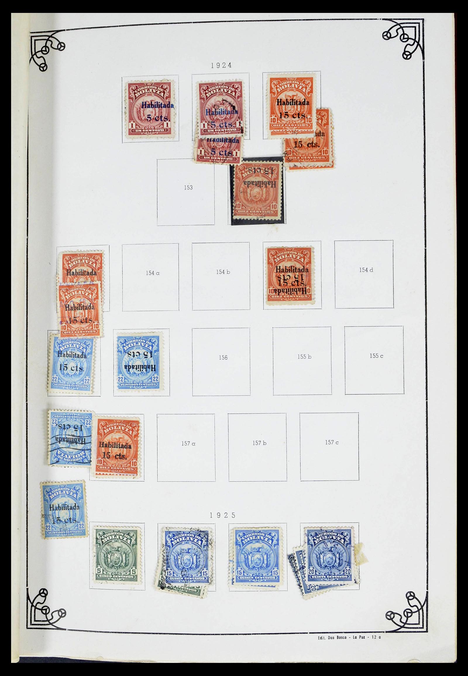 39224 0012 - Postzegelverzameling 39224 Bolivia 1849-1955.
