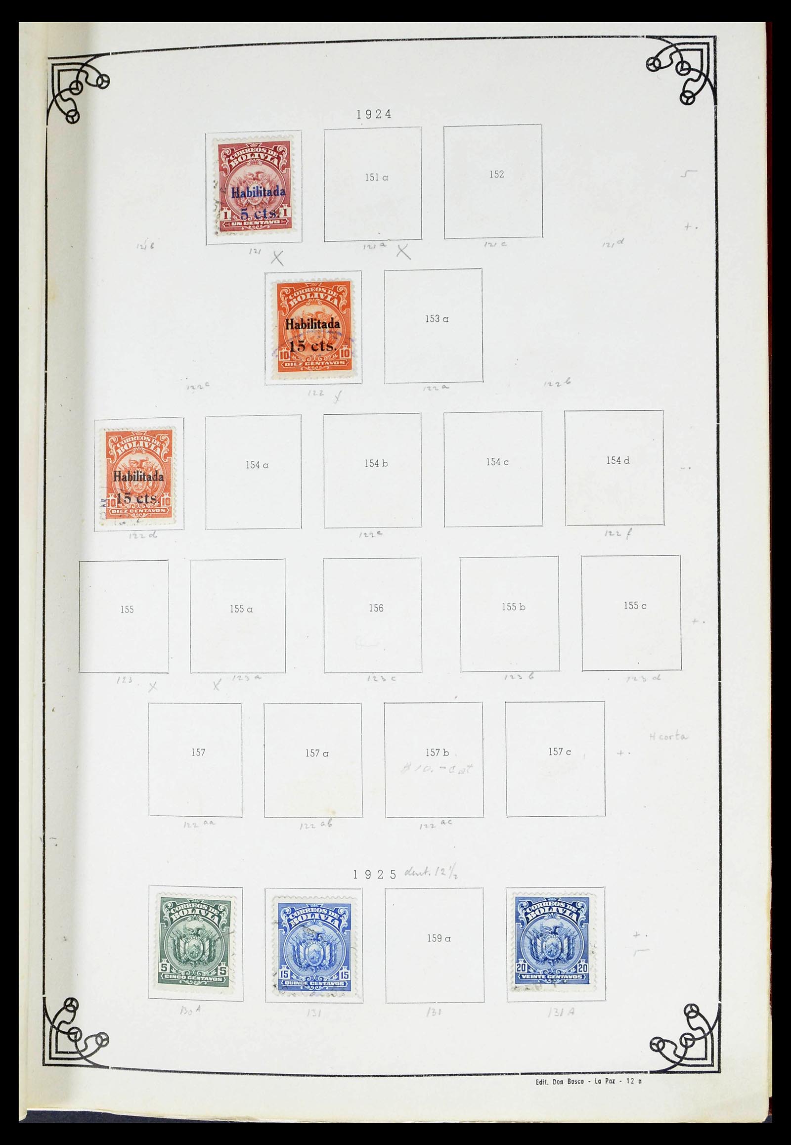 39224 0013 - Postzegelverzameling 39224 Bolivia 1849-1955.