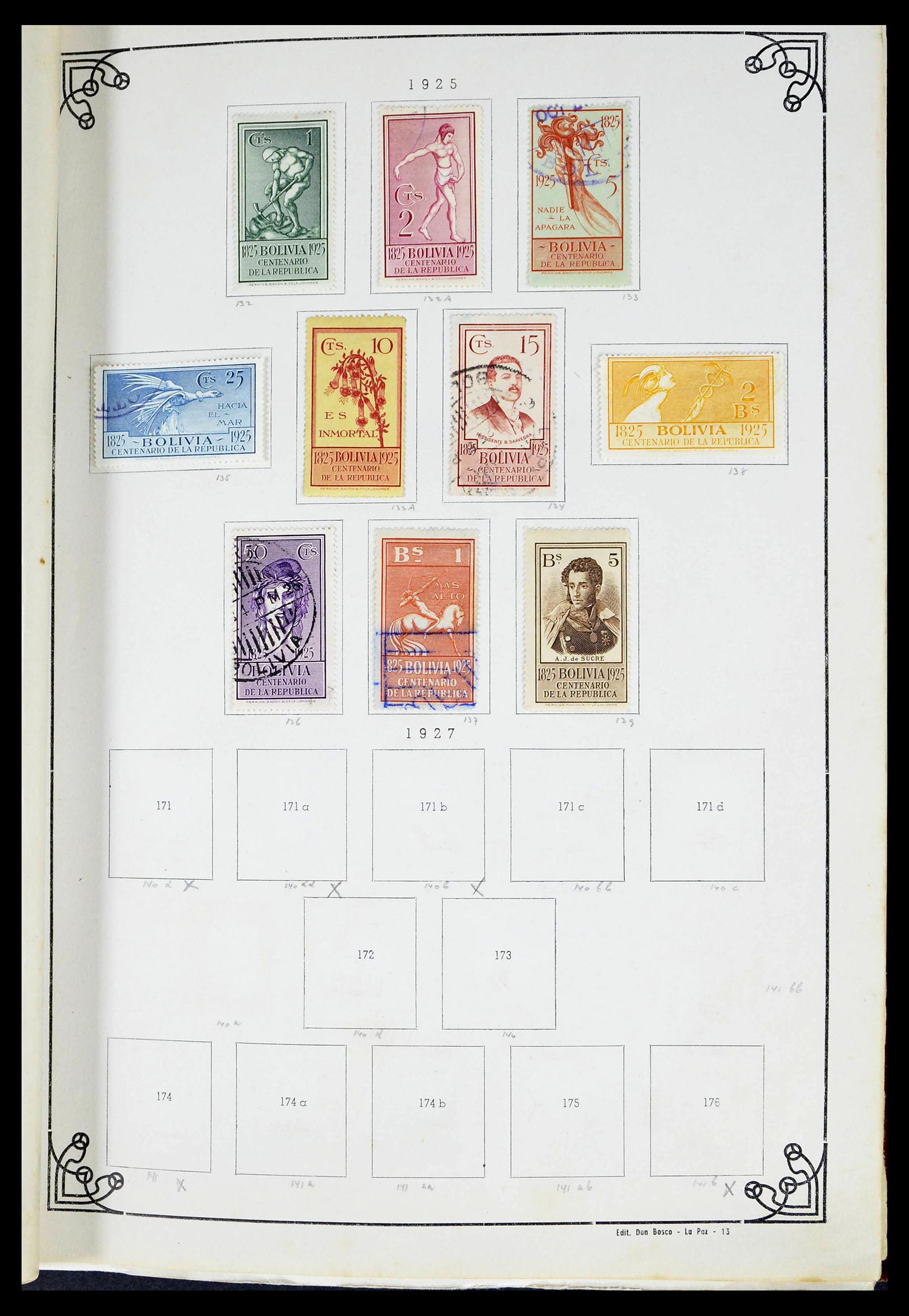 39224 0015 - Stamp collection 39224 Bolivia 1849-1955.