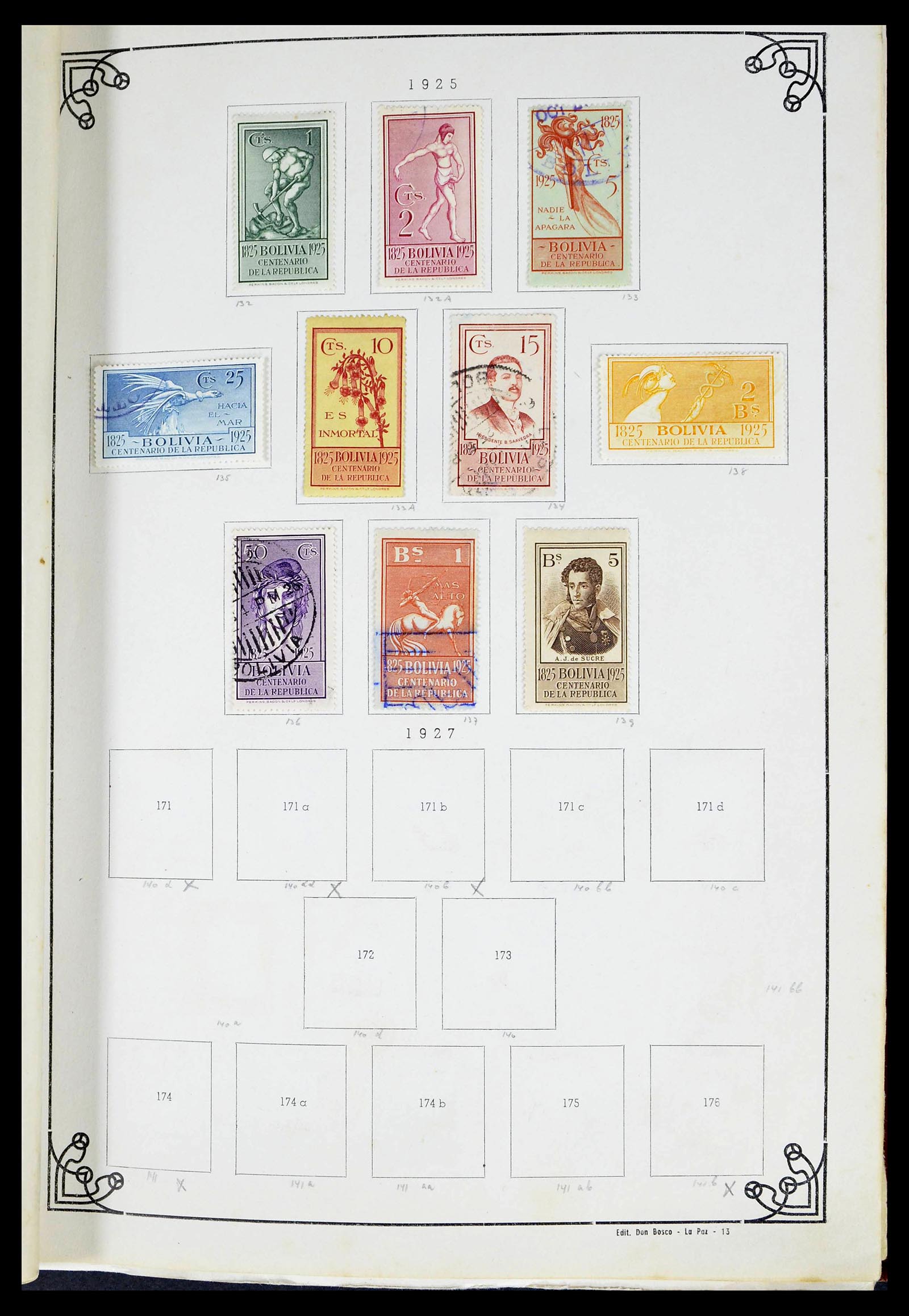 39224 0015 - Postzegelverzameling 39224 Bolivia 1849-1955.