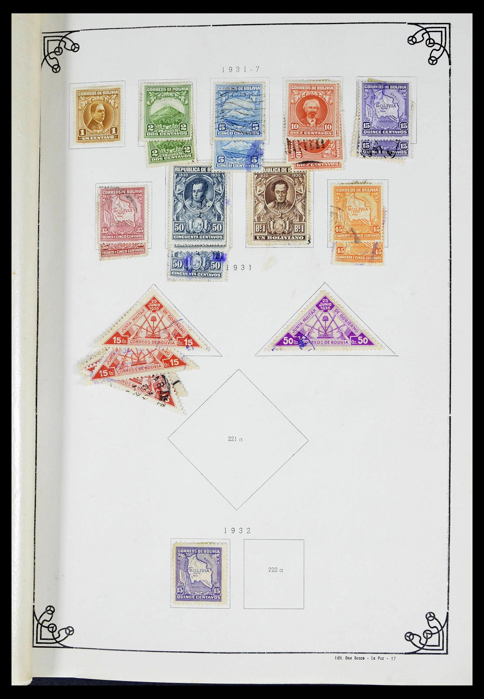 39224 0020 - Postzegelverzameling 39224 Bolivia 1849-1955.