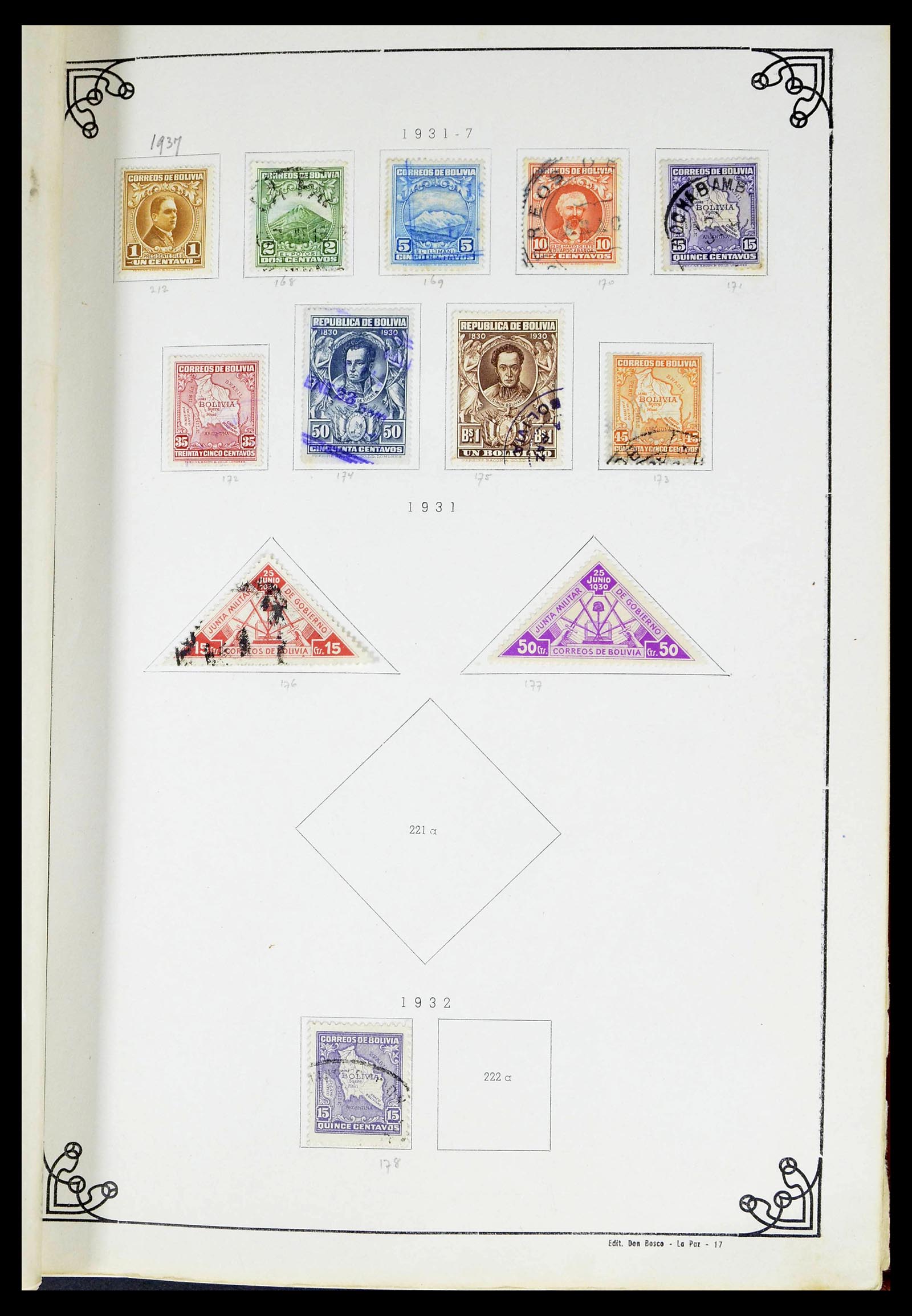 39224 0021 - Stamp collection 39224 Bolivia 1849-1955.