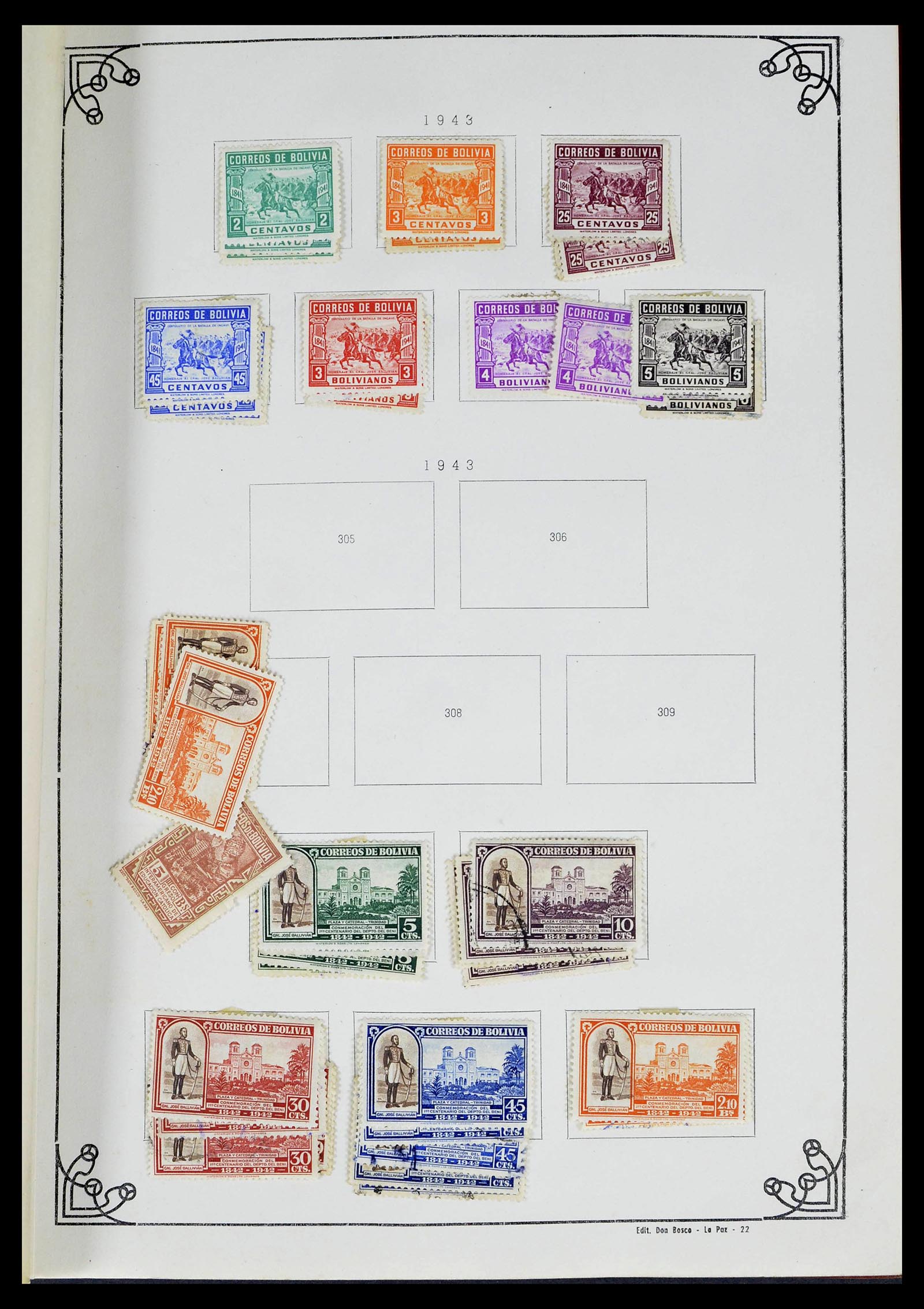 39224 0029 - Stamp collection 39224 Bolivia 1849-1955.