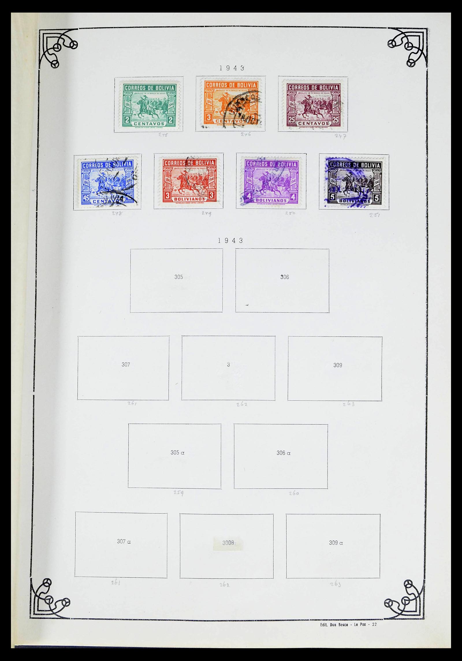 39224 0030 - Stamp collection 39224 Bolivia 1849-1955.