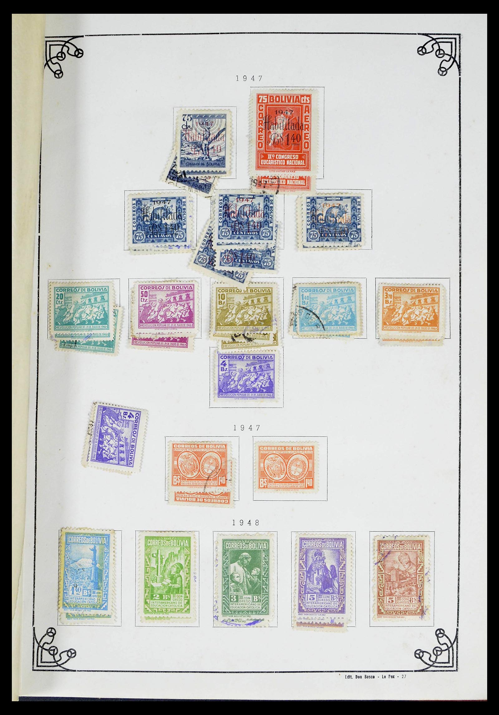 39224 0032 - Stamp collection 39224 Bolivia 1849-1955.