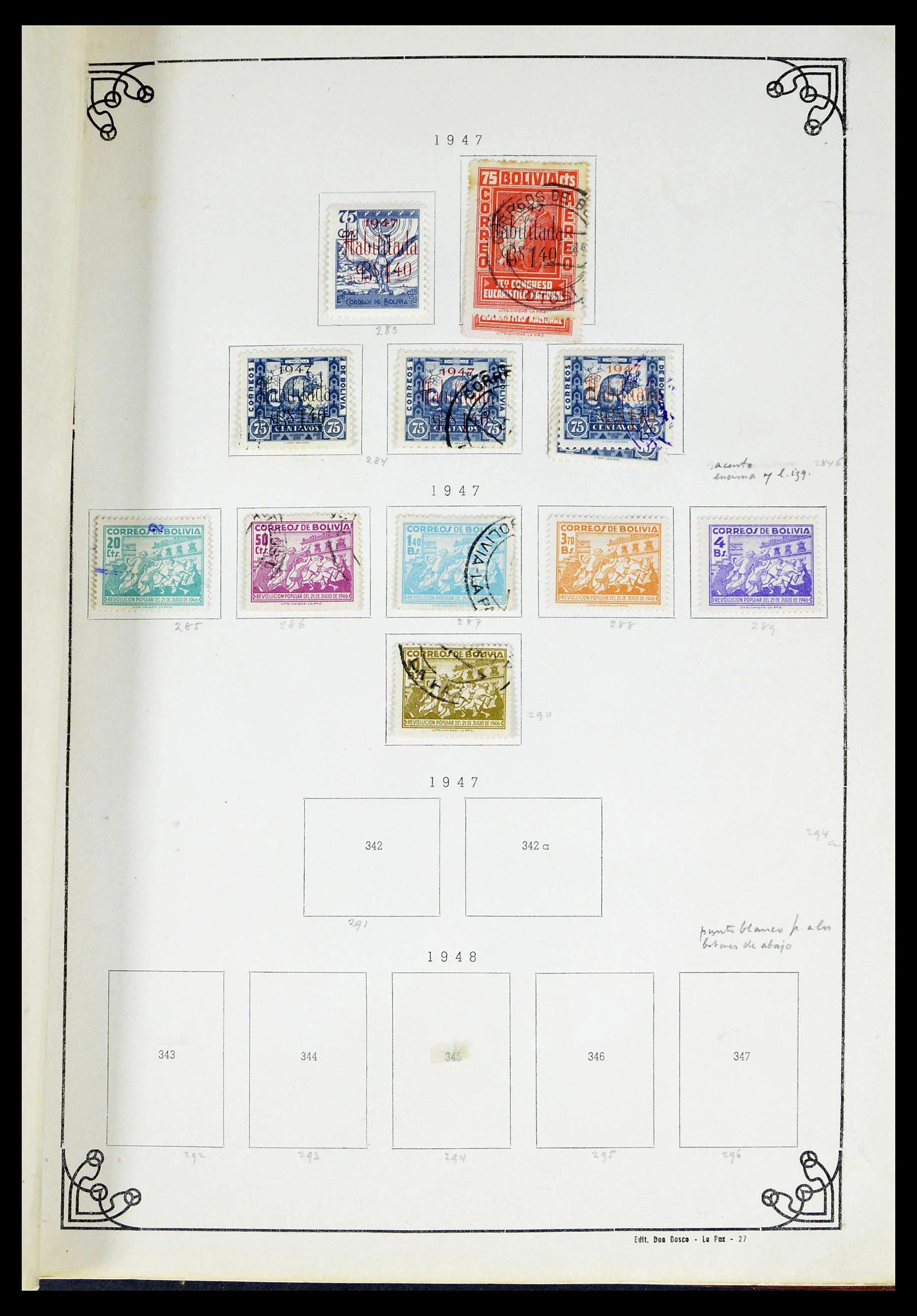 39224 0033 - Stamp collection 39224 Bolivia 1849-1955.