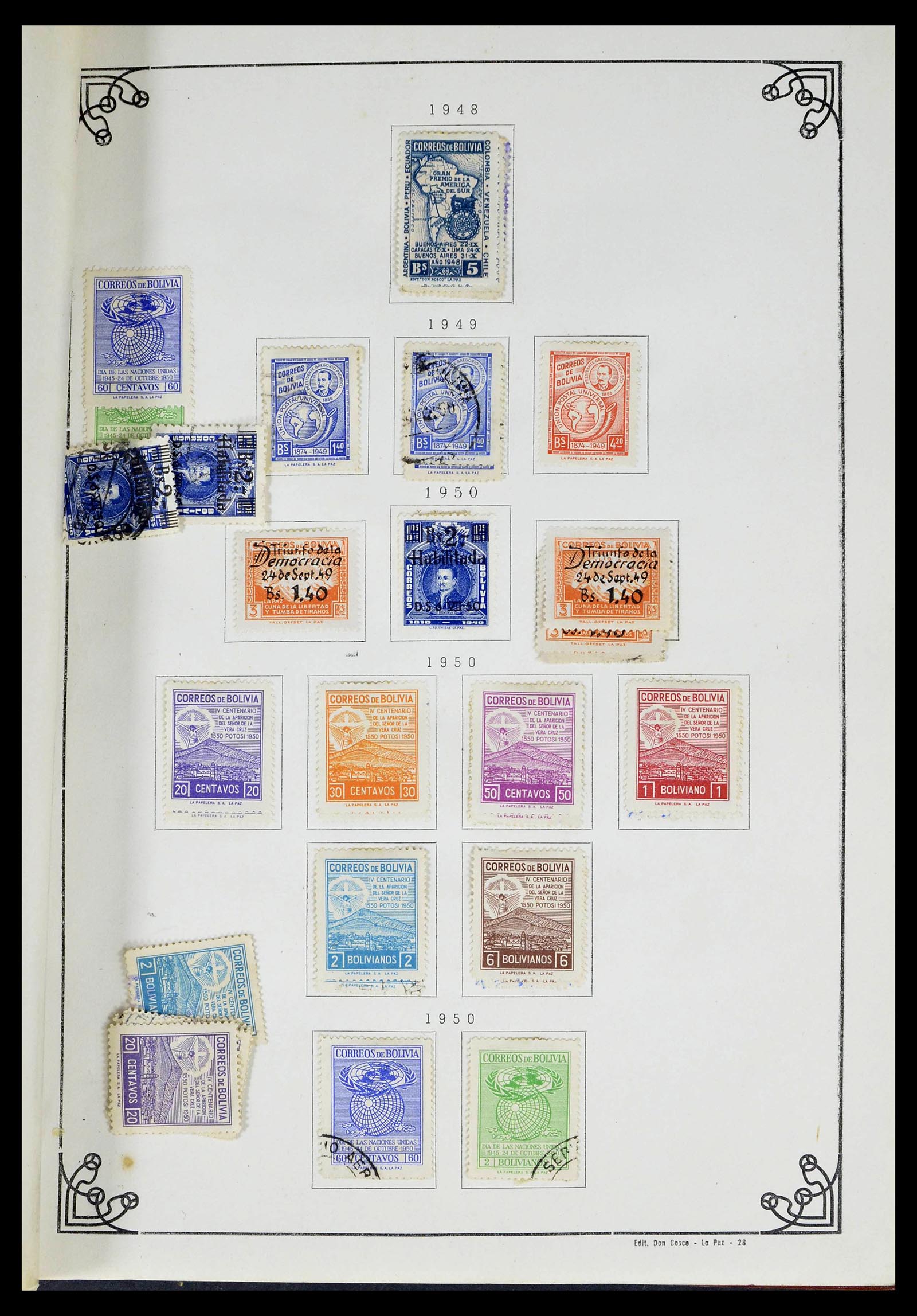 39224 0034 - Stamp collection 39224 Bolivia 1849-1955.