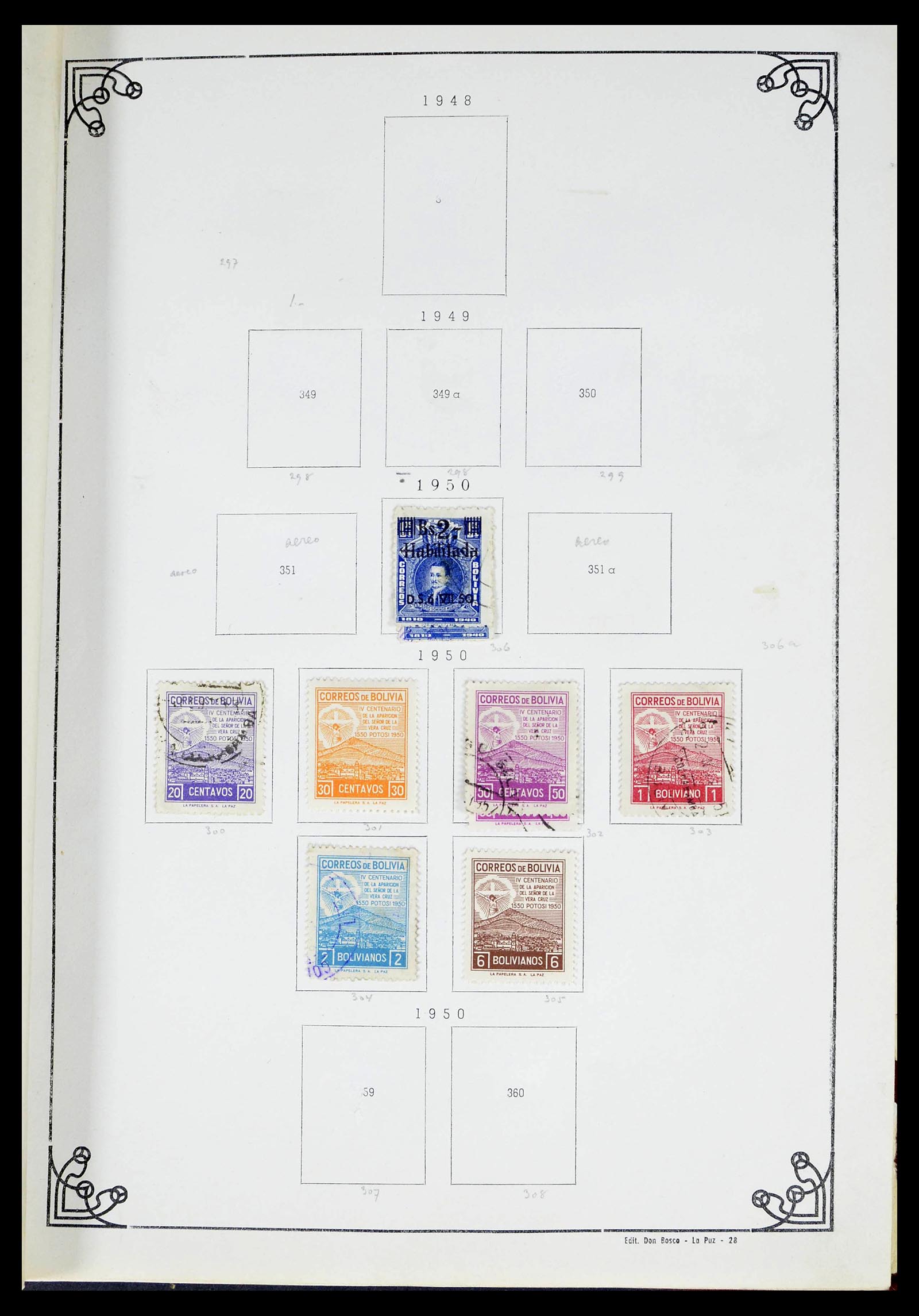39224 0035 - Stamp collection 39224 Bolivia 1849-1955.