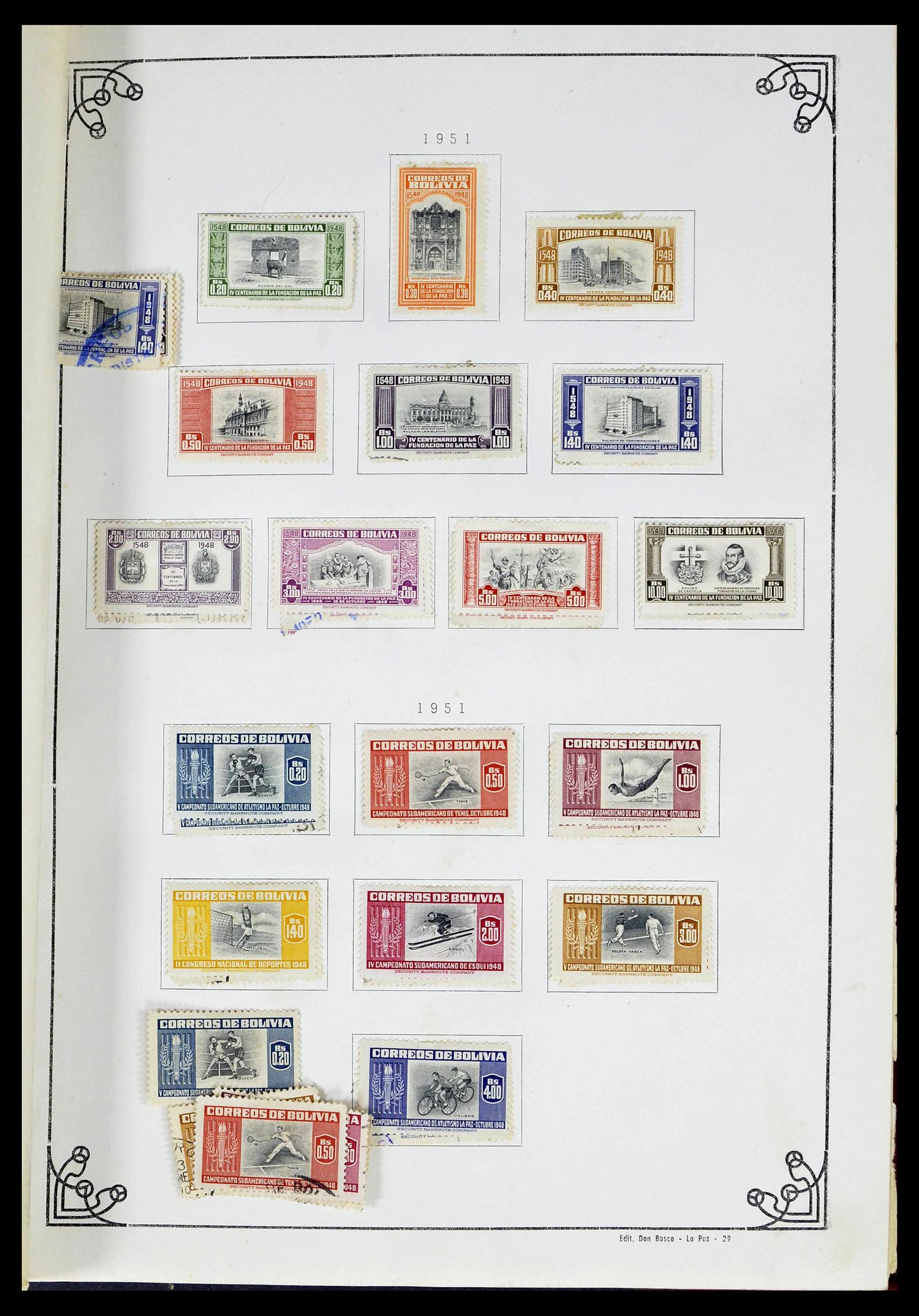 39224 0036 - Stamp collection 39224 Bolivia 1849-1955.