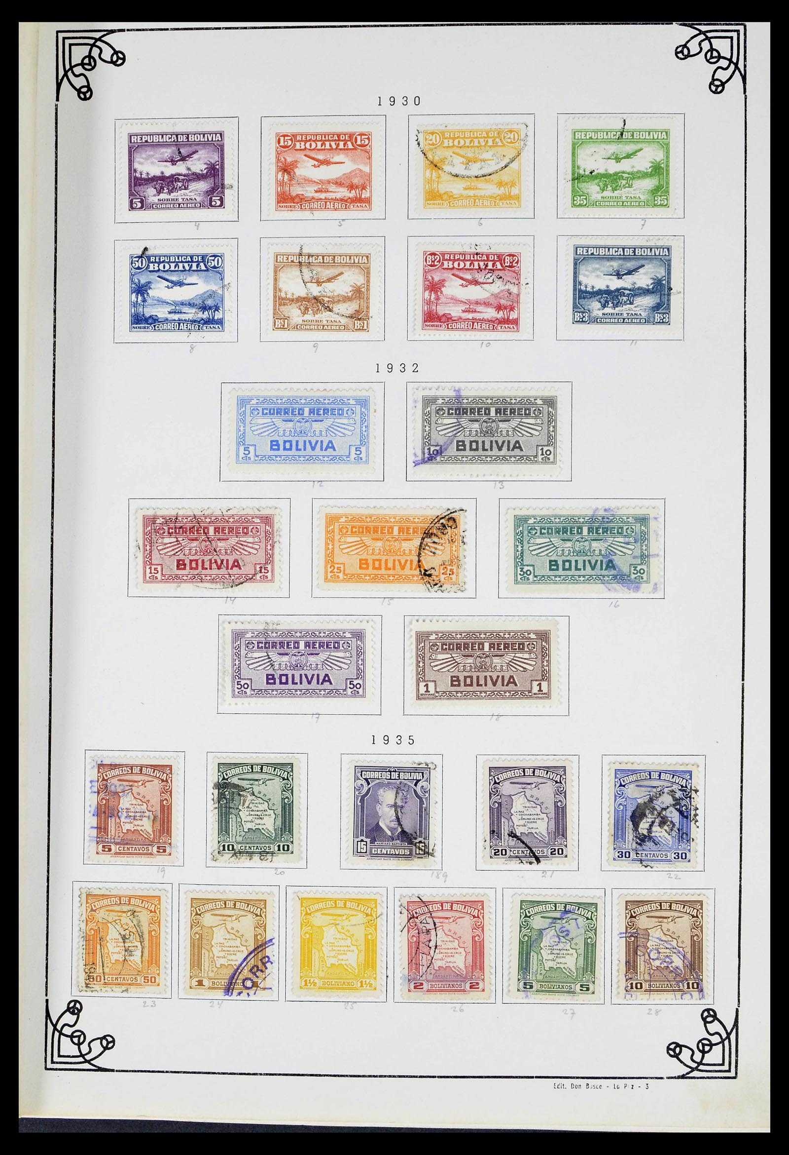 39224 0042 - Postzegelverzameling 39224 Bolivia 1849-1955.
