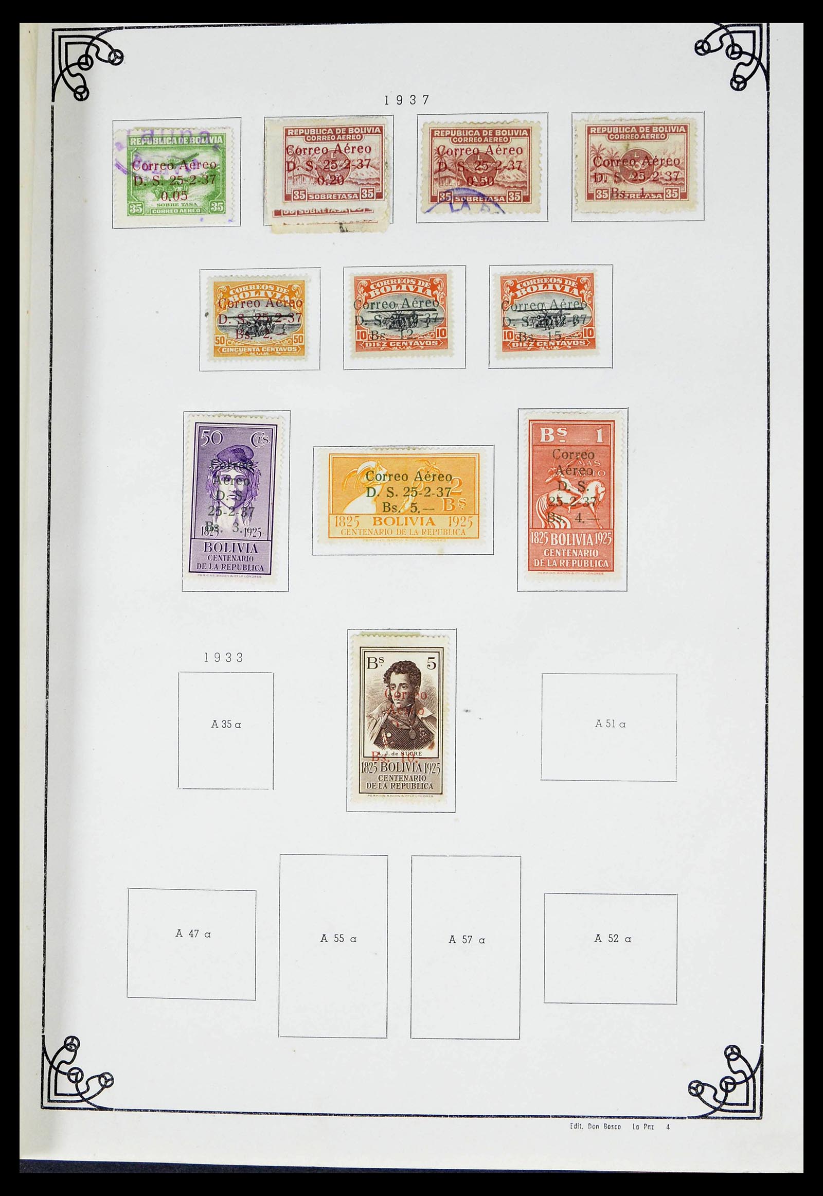 39224 0044 - Postzegelverzameling 39224 Bolivia 1849-1955.
