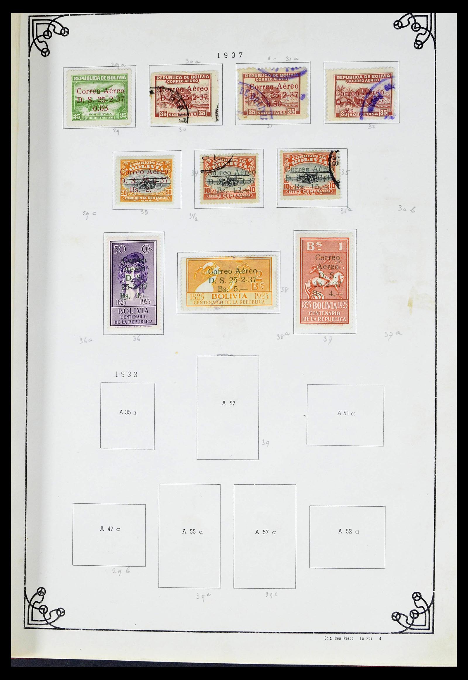 39224 0045 - Postzegelverzameling 39224 Bolivia 1849-1955.