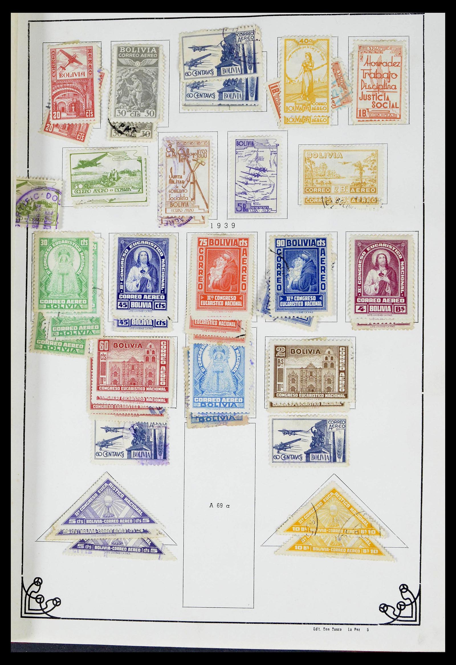 39224 0046 - Postzegelverzameling 39224 Bolivia 1849-1955.