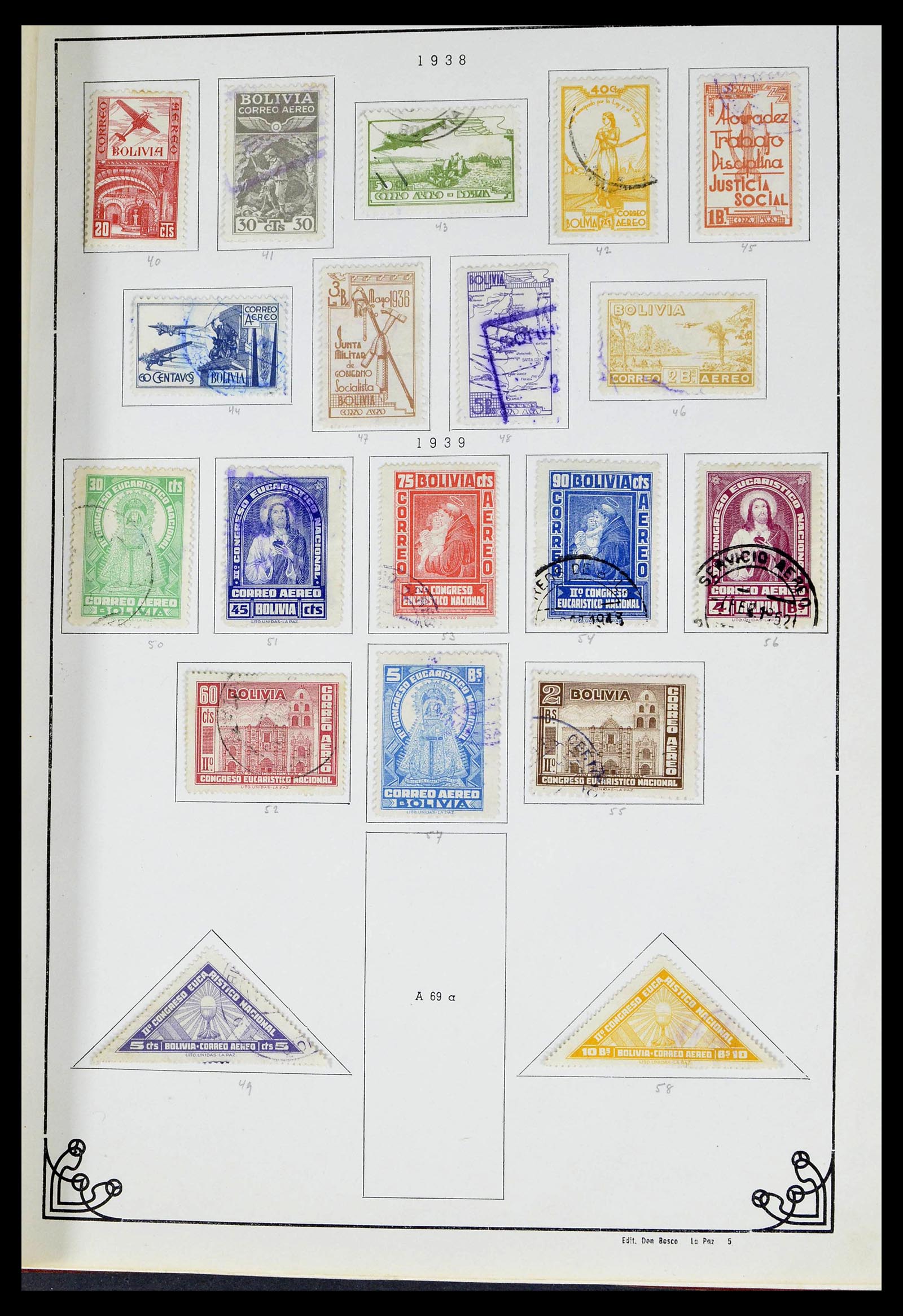 39224 0047 - Stamp collection 39224 Bolivia 1849-1955.