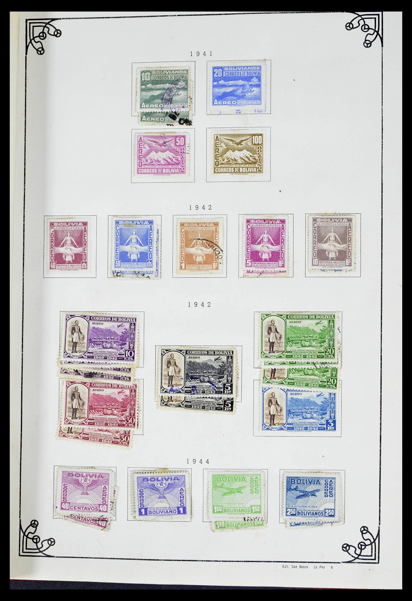 39224 0048 - Postzegelverzameling 39224 Bolivia 1849-1955.