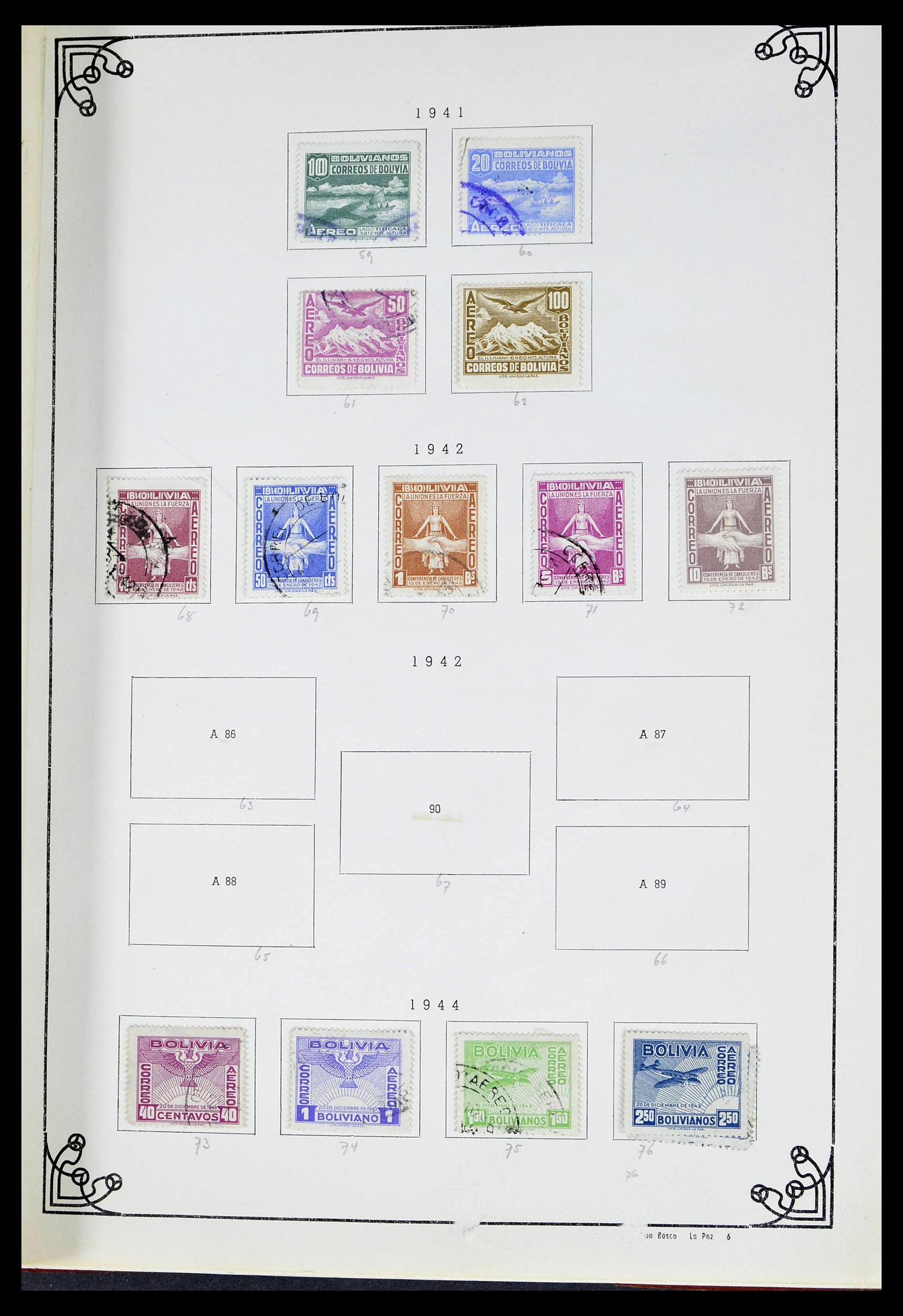39224 0049 - Stamp collection 39224 Bolivia 1849-1955.