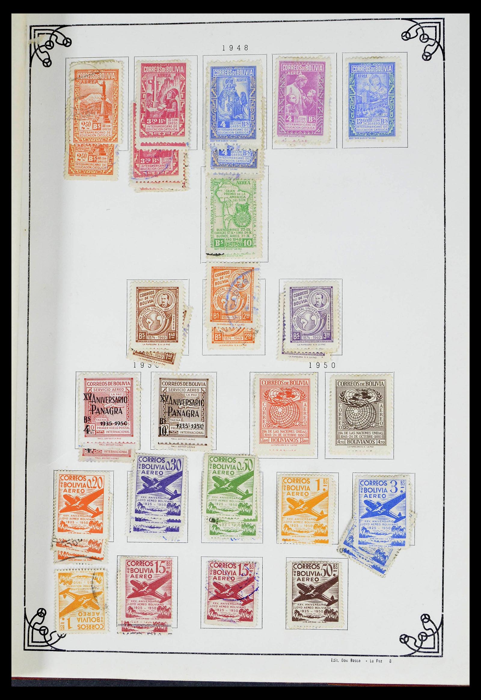 39224 0052 - Stamp collection 39224 Bolivia 1849-1955.