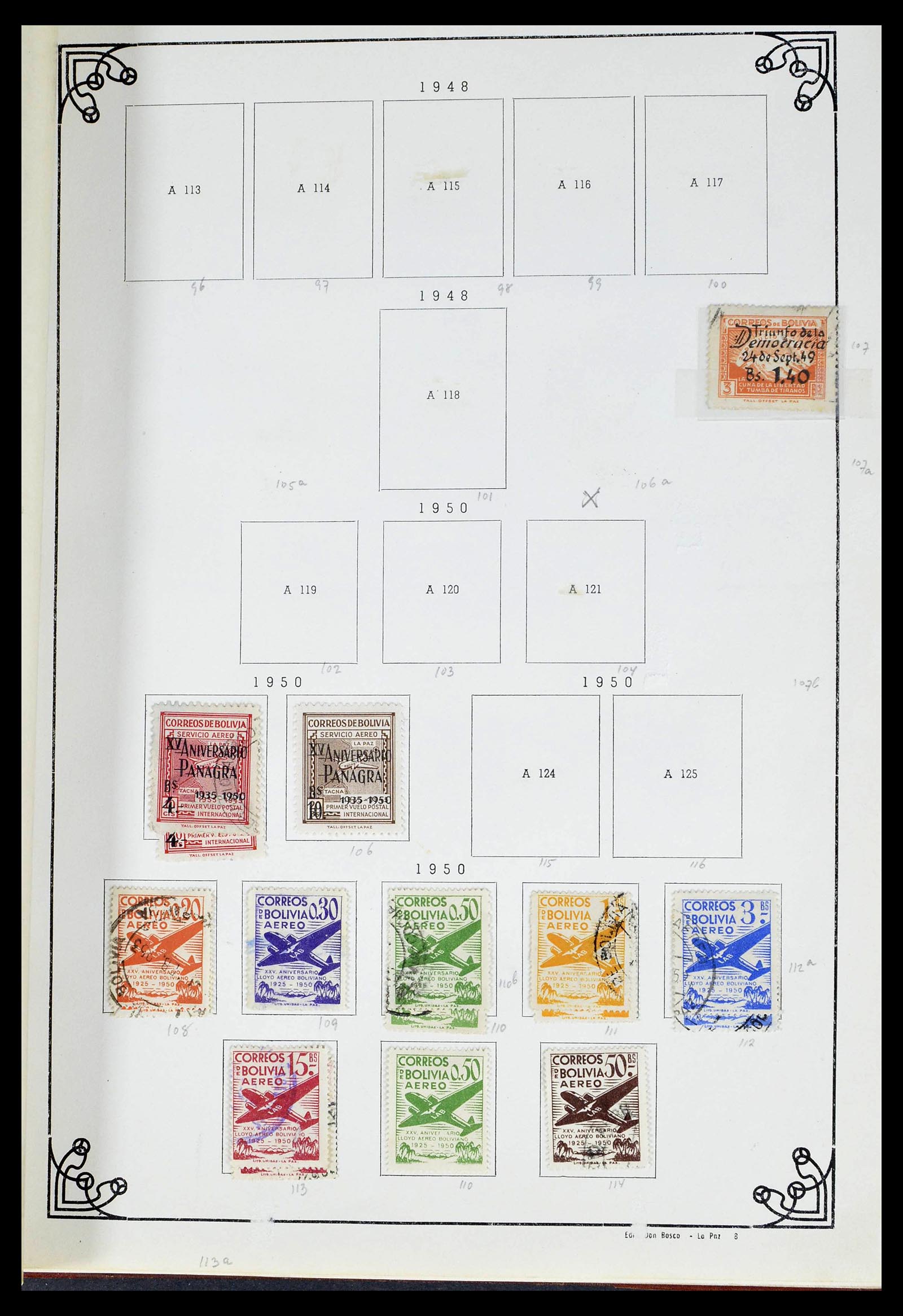 39224 0053 - Postzegelverzameling 39224 Bolivia 1849-1955.