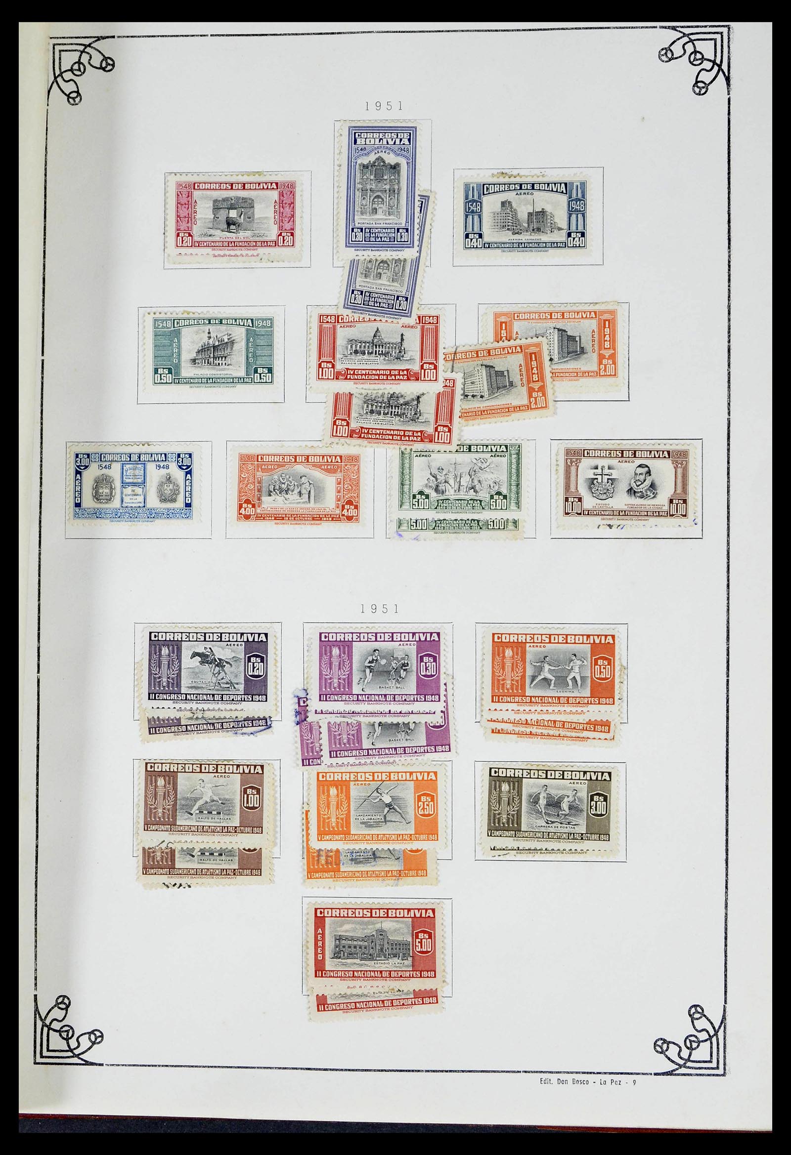 39224 0054 - Postzegelverzameling 39224 Bolivia 1849-1955.