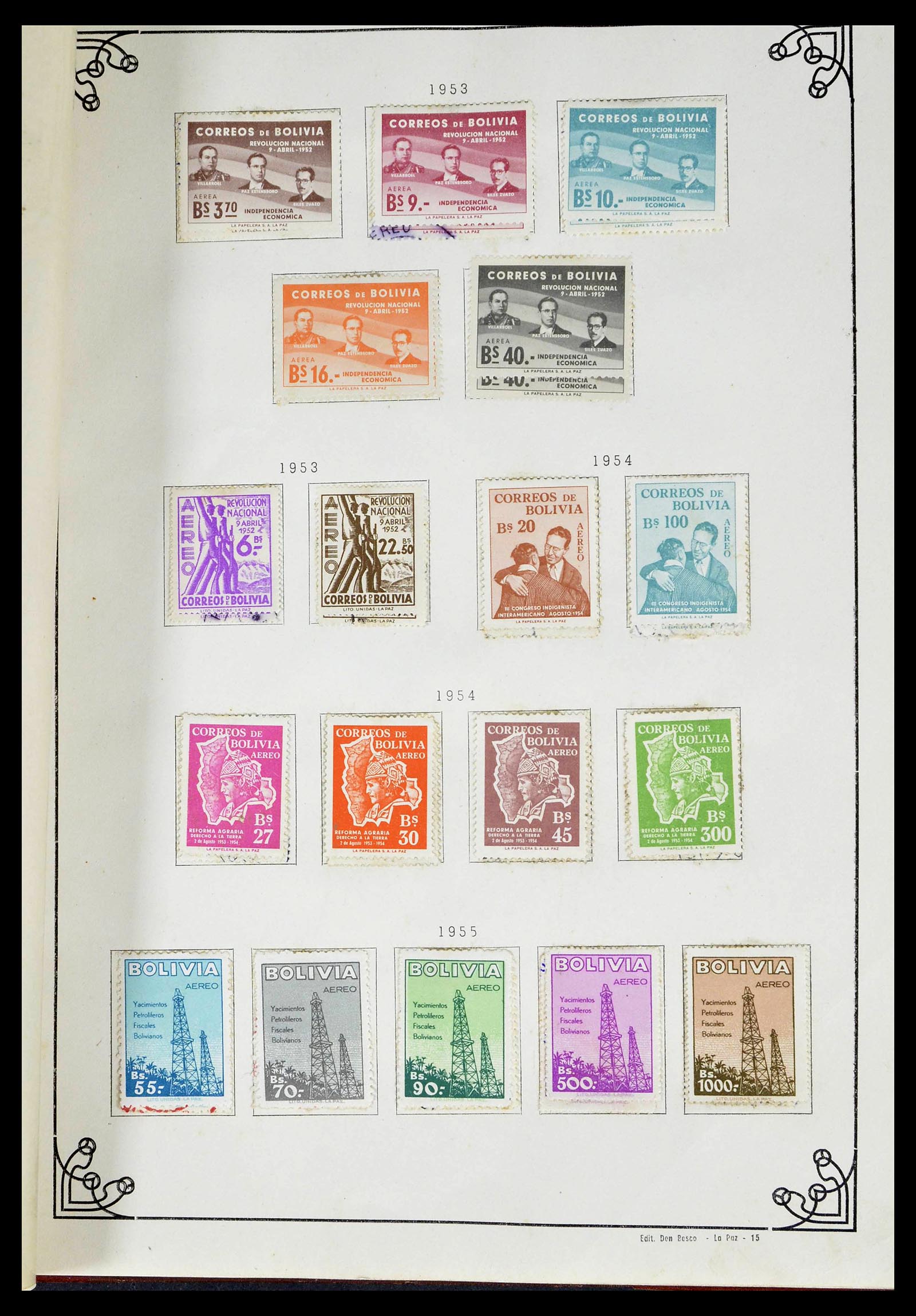 39224 0057 - Postzegelverzameling 39224 Bolivia 1849-1955.