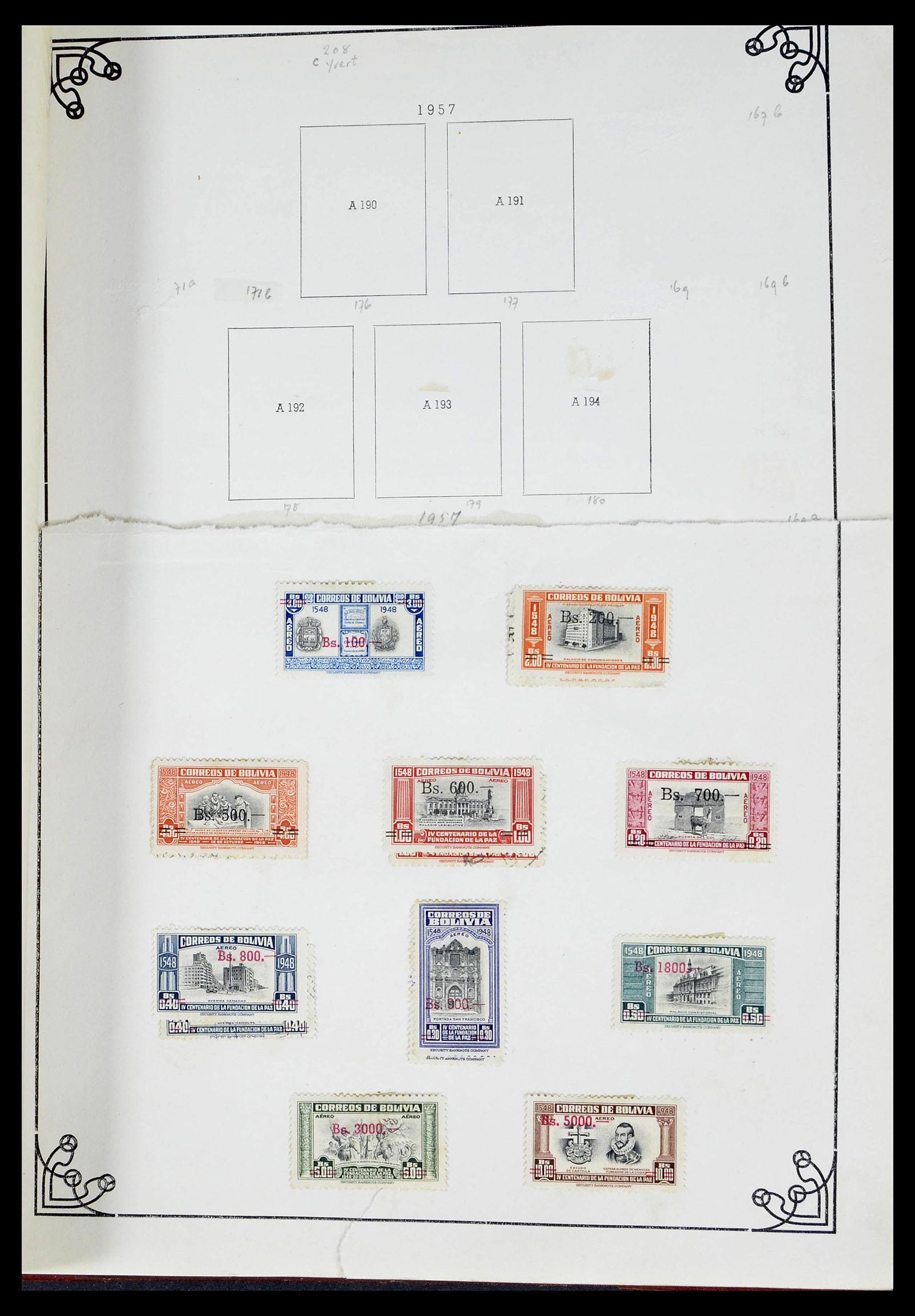 39224 0058 - Postzegelverzameling 39224 Bolivia 1849-1955.
