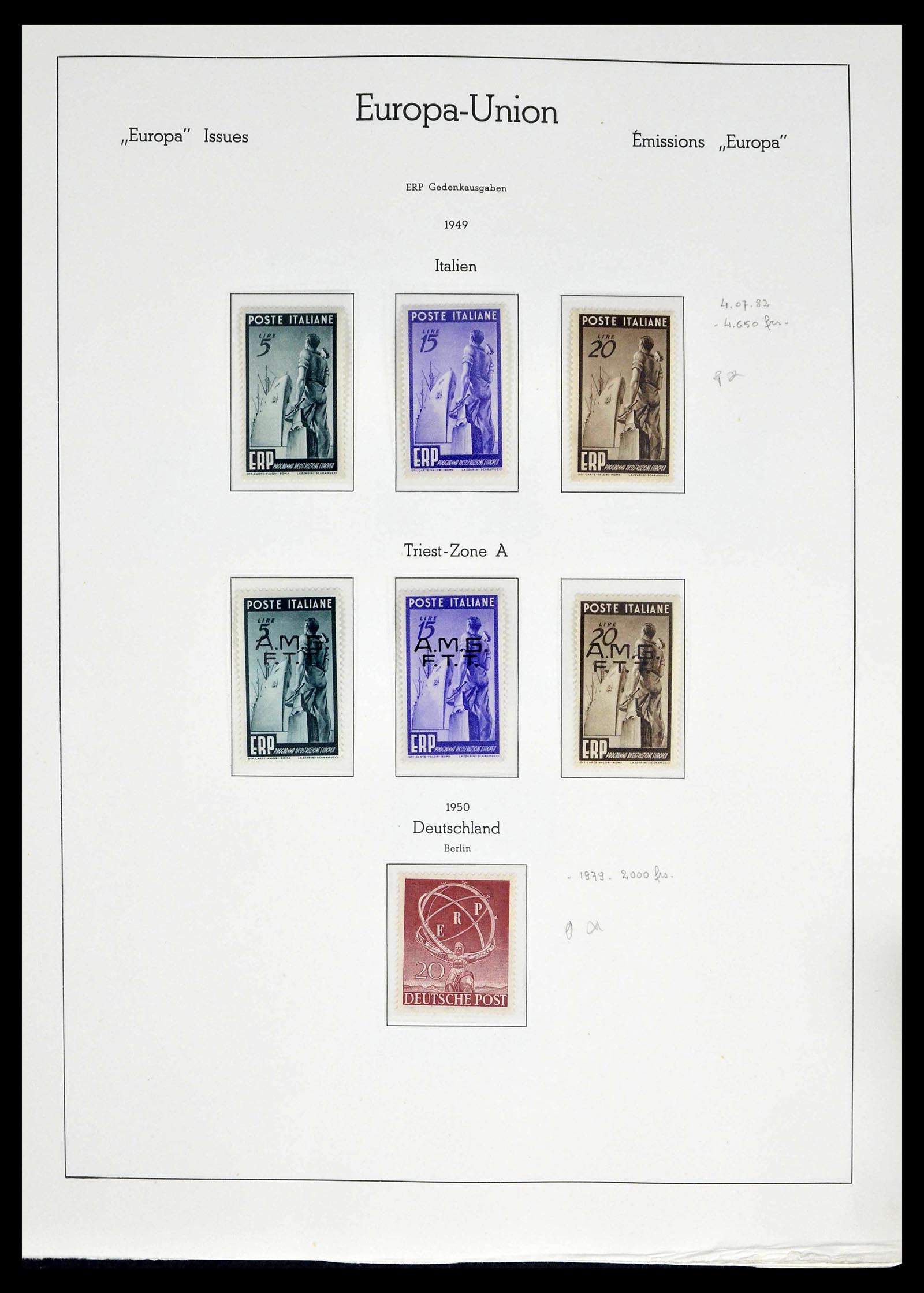 39227 0001 - Postzegelverzameling 39227 Europa CEPT voor- en meelopers 1949-1985.