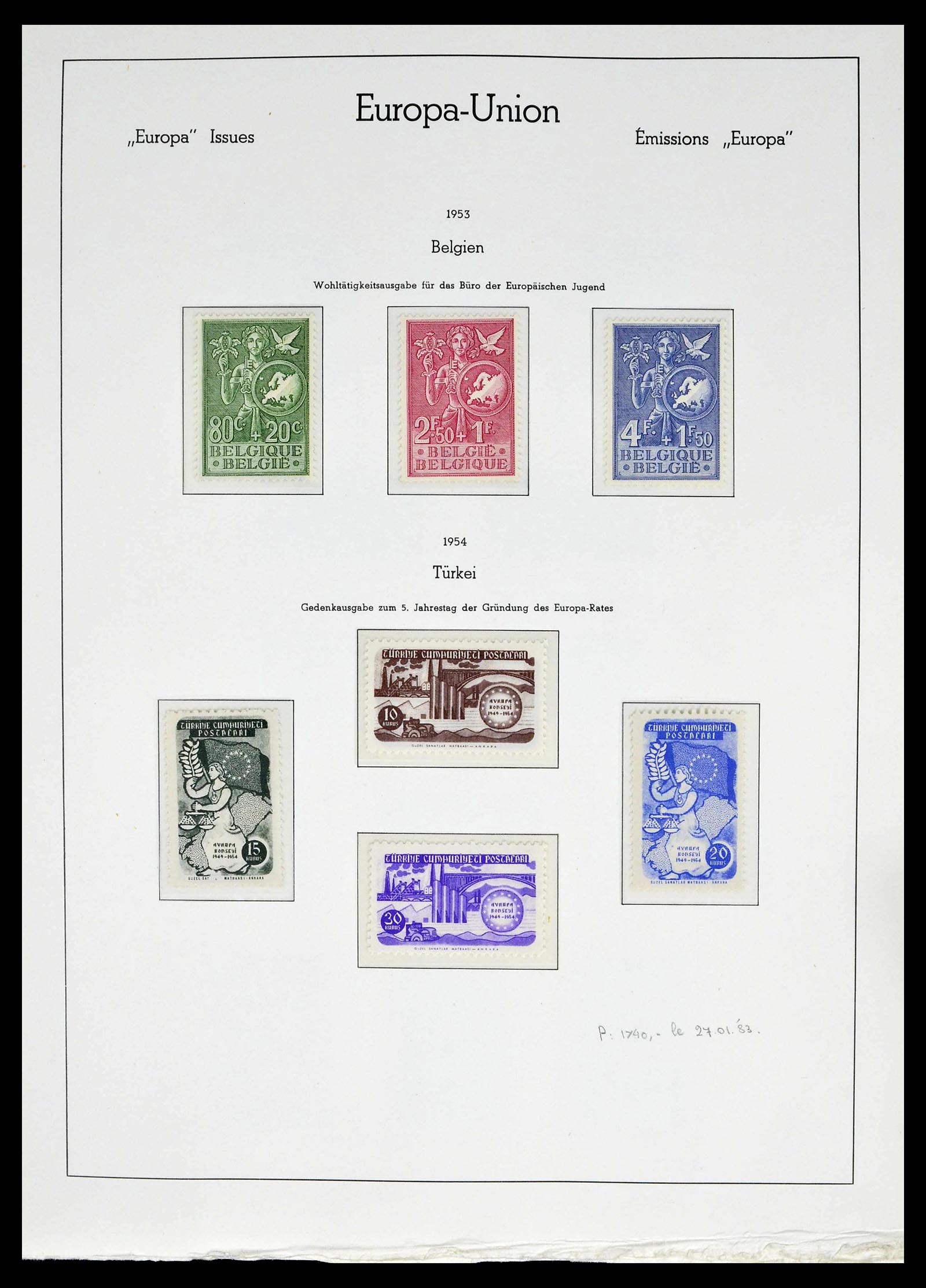 39227 0003 - Postzegelverzameling 39227 Europa CEPT voor- en meelopers 1949-1985.