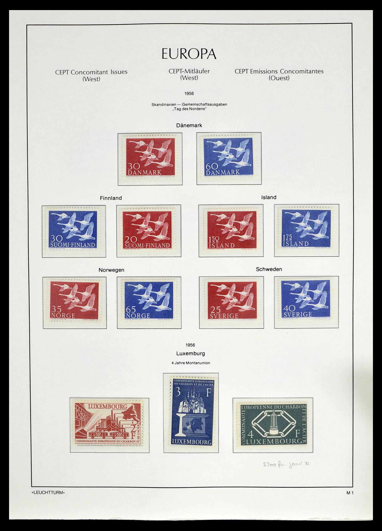 39227 0007 - Postzegelverzameling 39227 Europa CEPT voor- en meelopers 1949-1985.