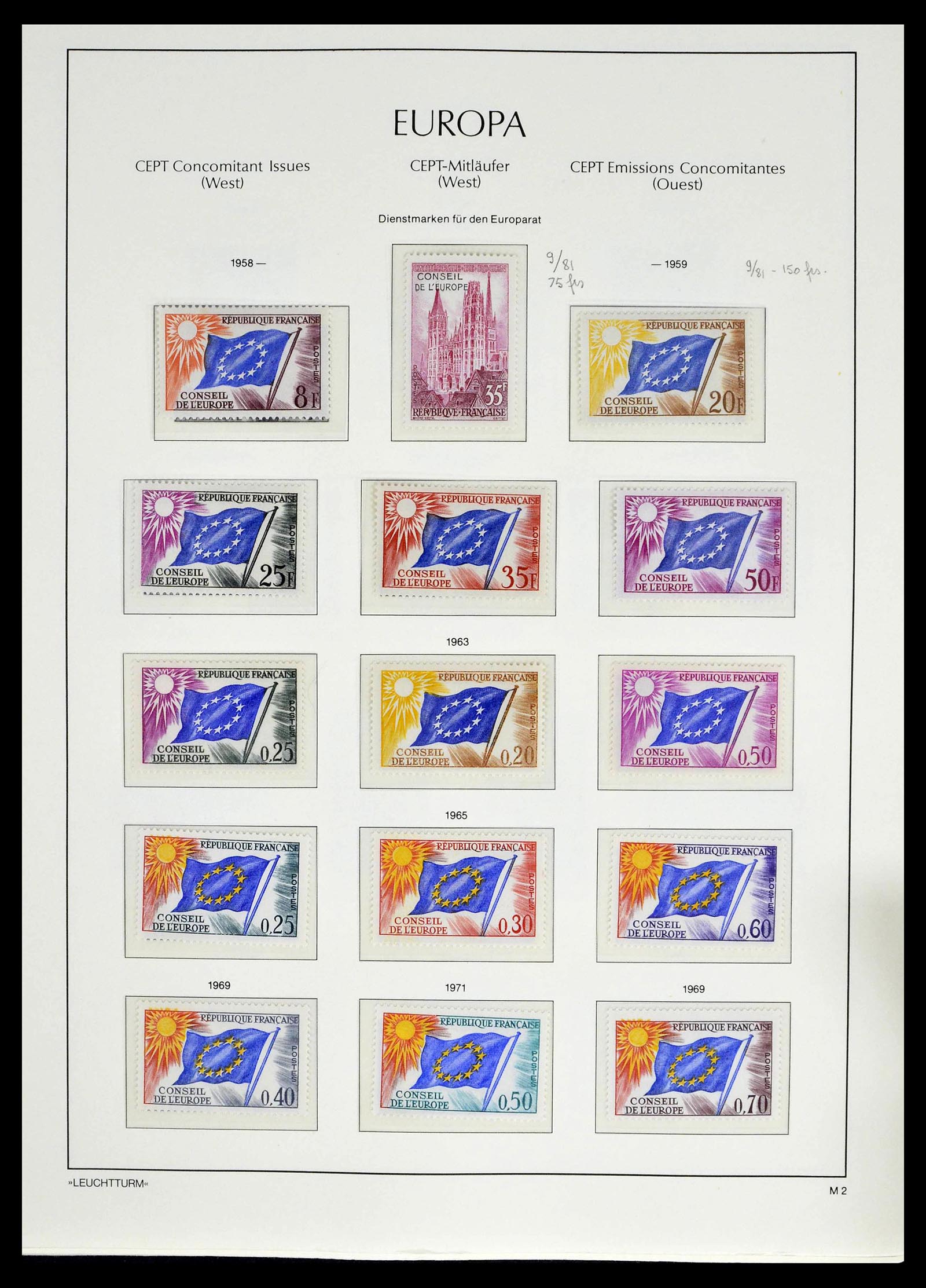39227 0008 - Postzegelverzameling 39227 Europa CEPT voor- en meelopers 1949-1985.