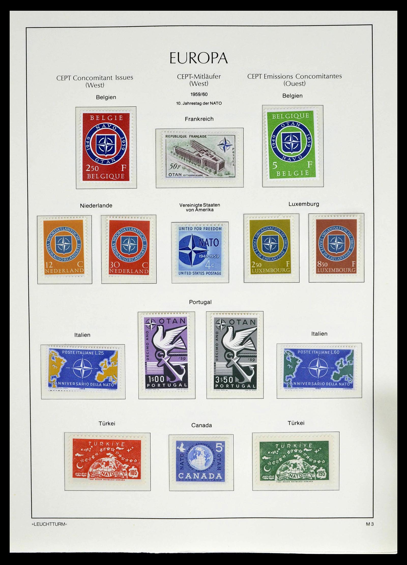 39227 0009 - Postzegelverzameling 39227 Europa CEPT voor- en meelopers 1949-1985.