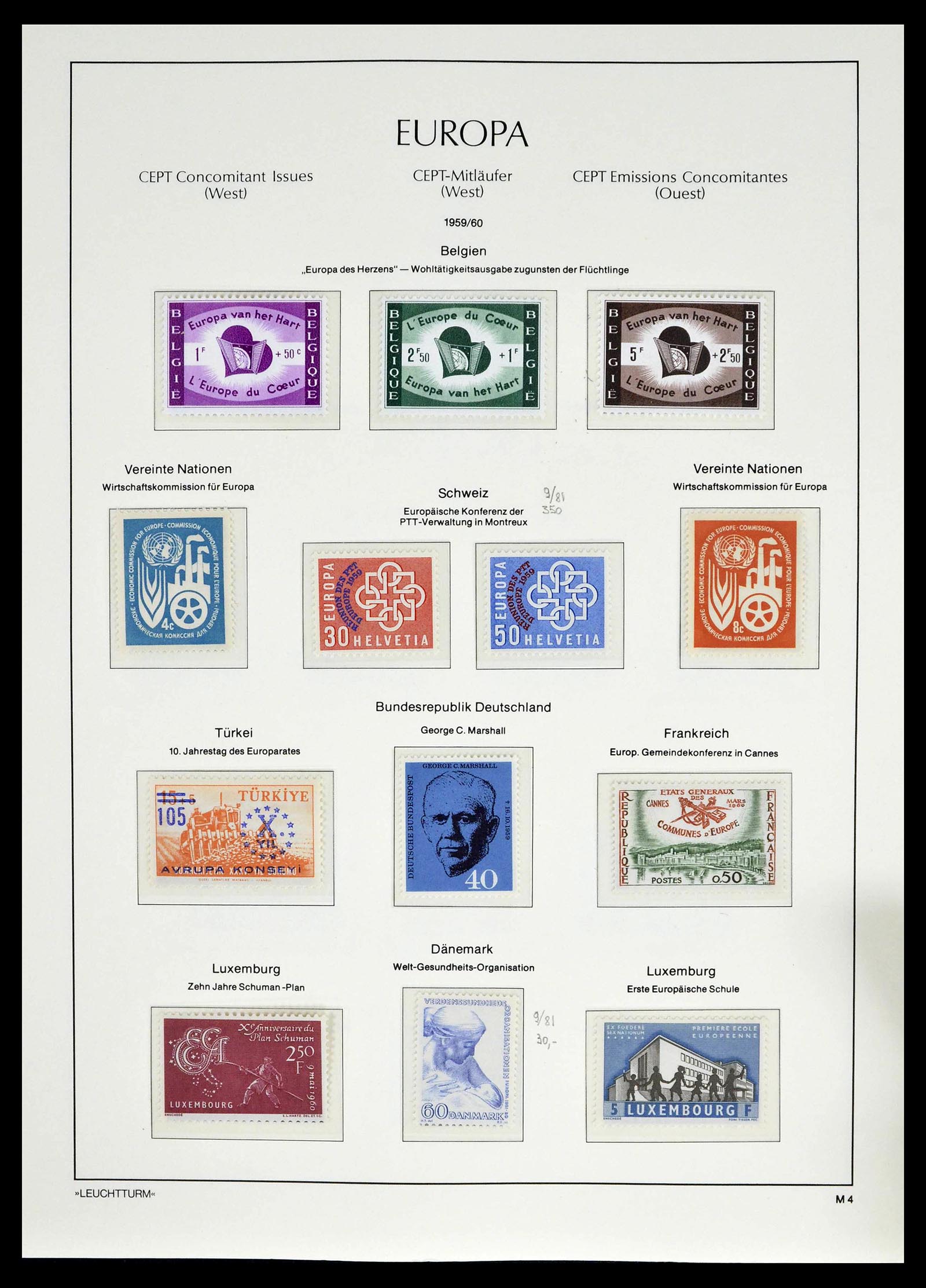 39227 0010 - Postzegelverzameling 39227 Europa CEPT voor- en meelopers 1949-1985.