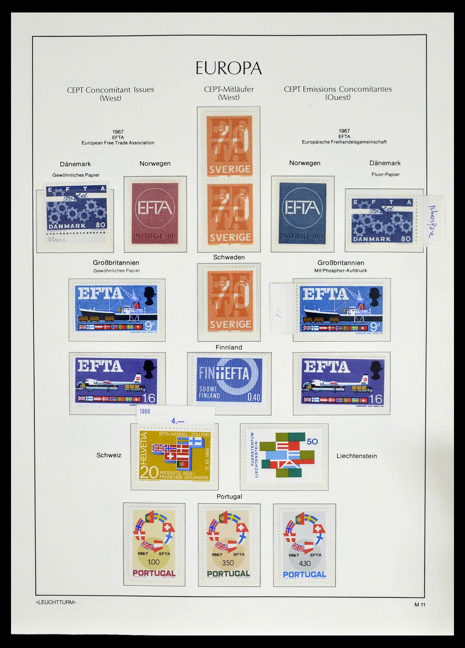 39227 0017 - Postzegelverzameling 39227 Europa CEPT voor- en meelopers 1949-1985.
