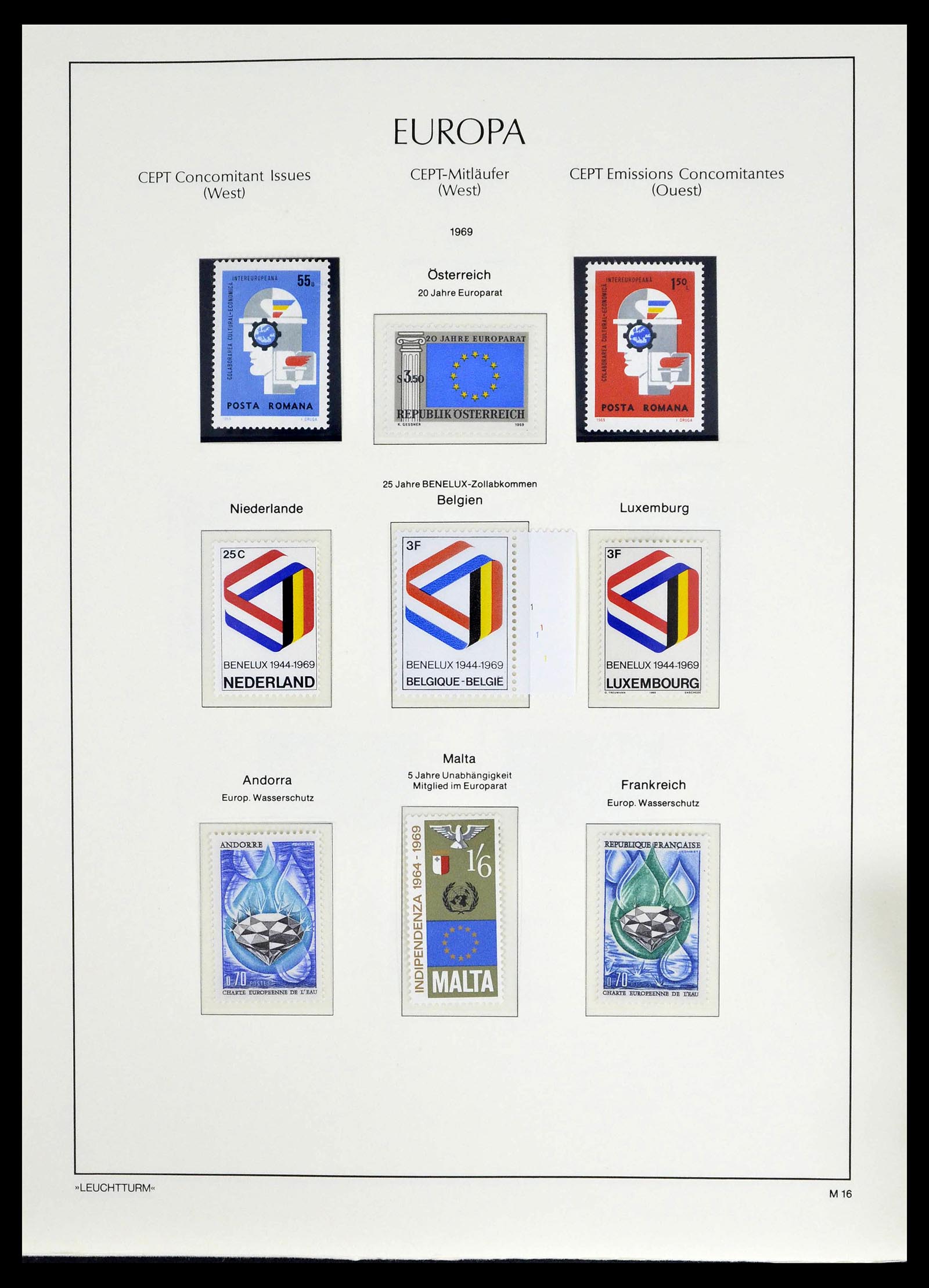 39227 0022 - Postzegelverzameling 39227 Europa CEPT voor- en meelopers 1949-1985.
