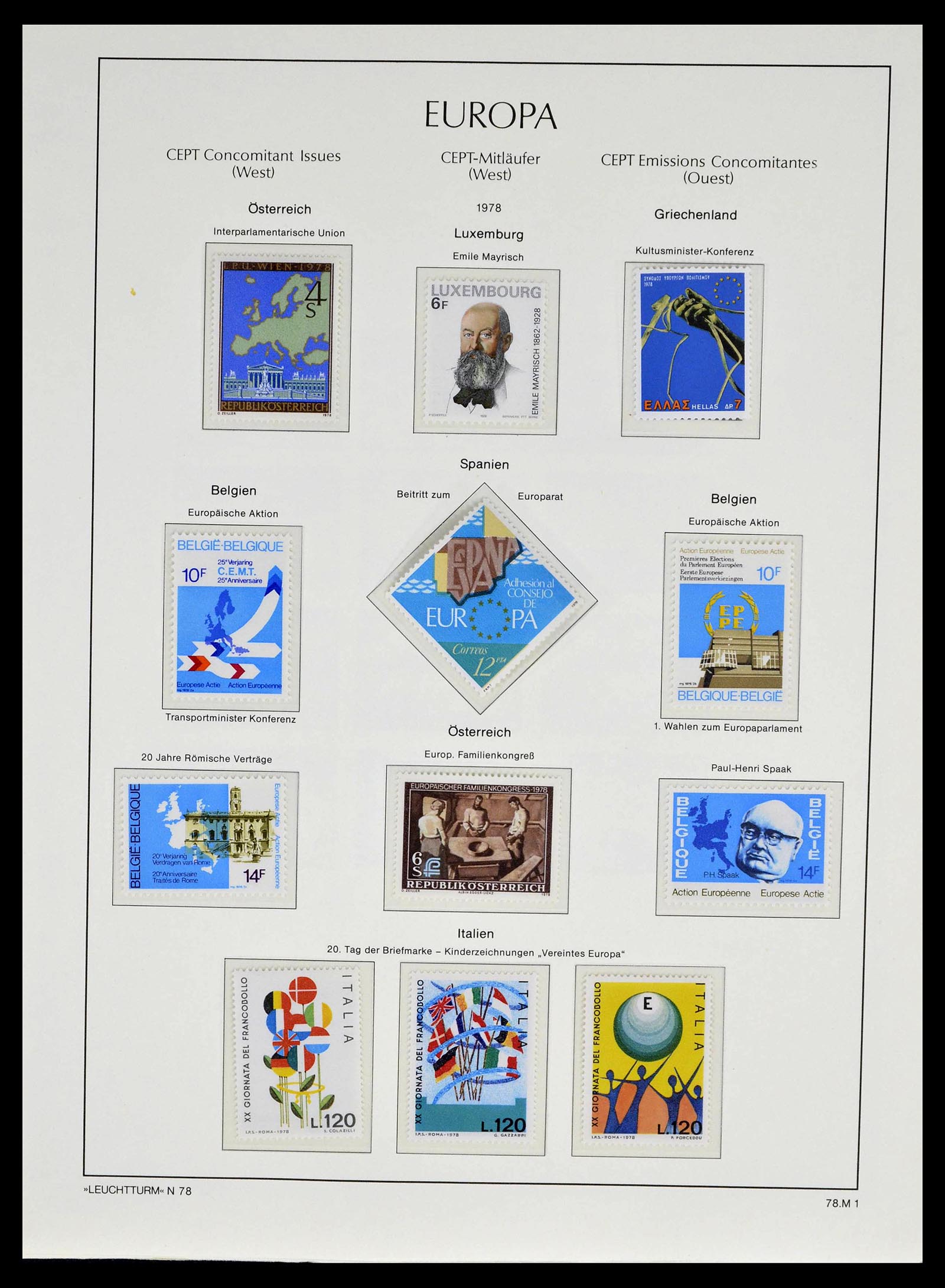 39227 0044 - Postzegelverzameling 39227 Europa CEPT voor- en meelopers 1949-1985.