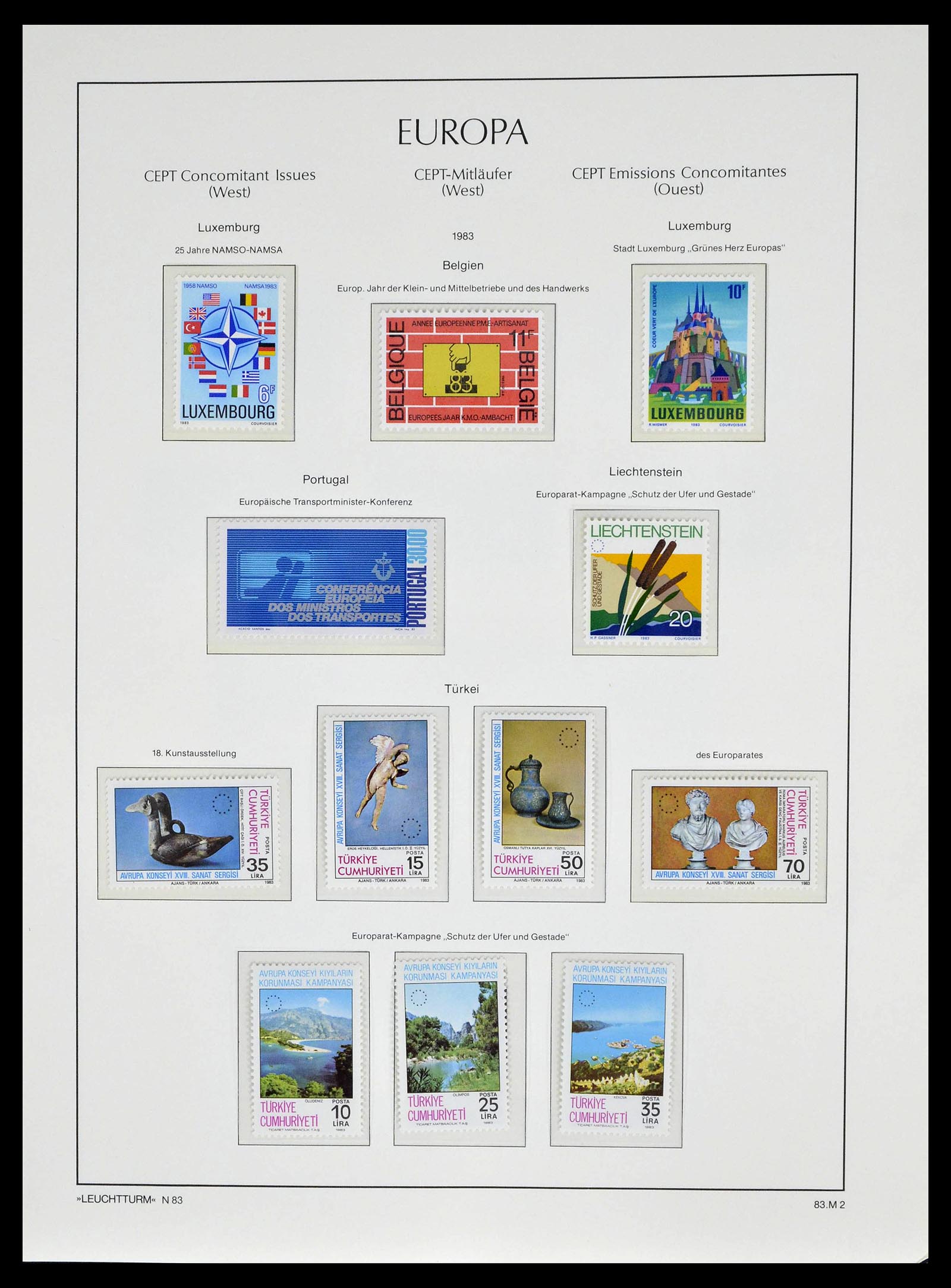 39227 0070 - Postzegelverzameling 39227 Europa CEPT voor- en meelopers 1949-1985.