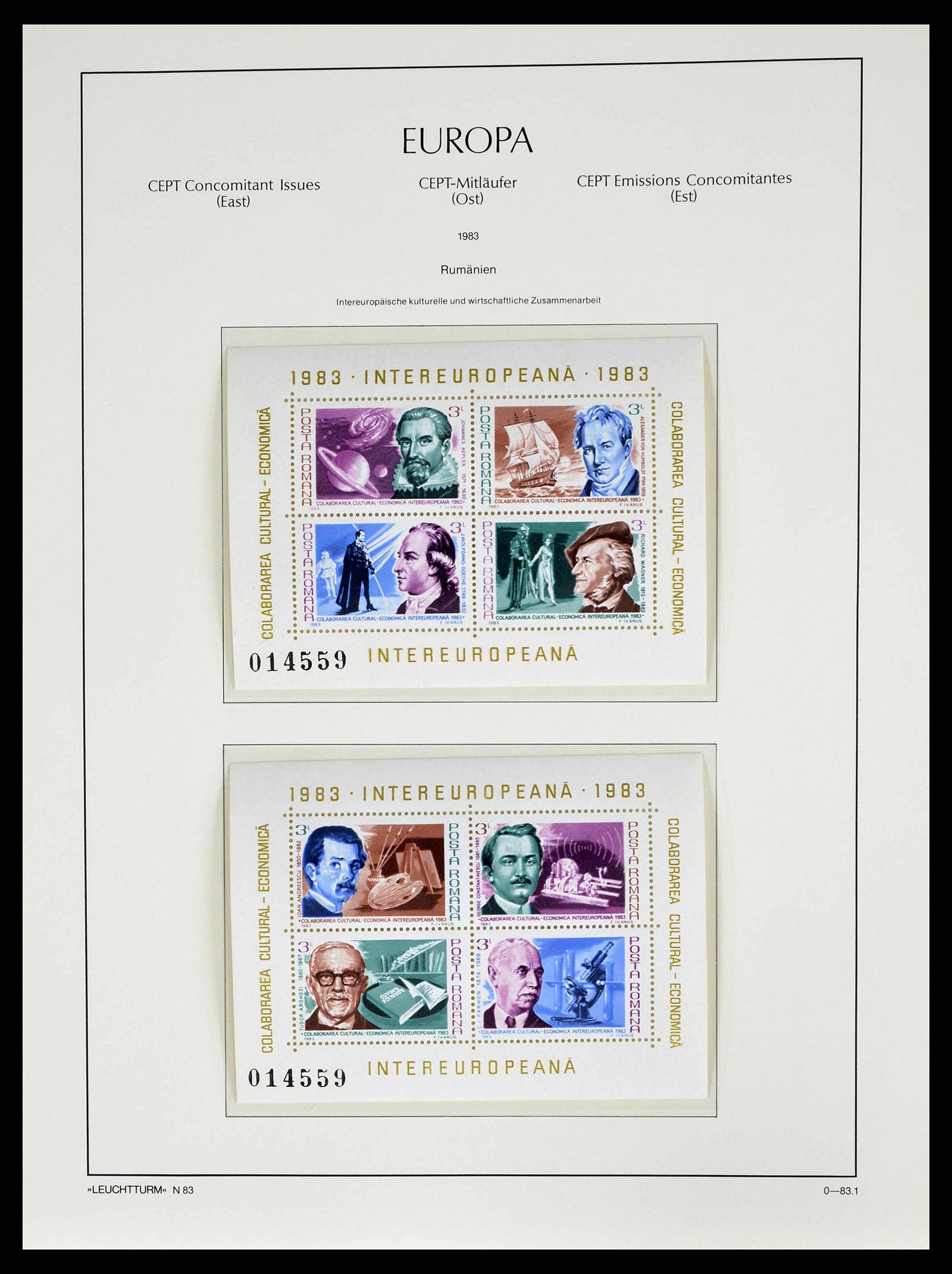 39227 0073 - Postzegelverzameling 39227 Europa CEPT voor- en meelopers 1949-1985.