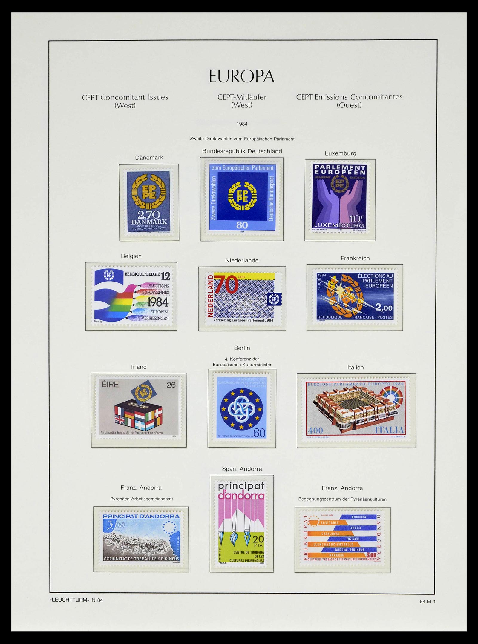 39227 0074 - Postzegelverzameling 39227 Europa CEPT voor- en meelopers 1949-1985.