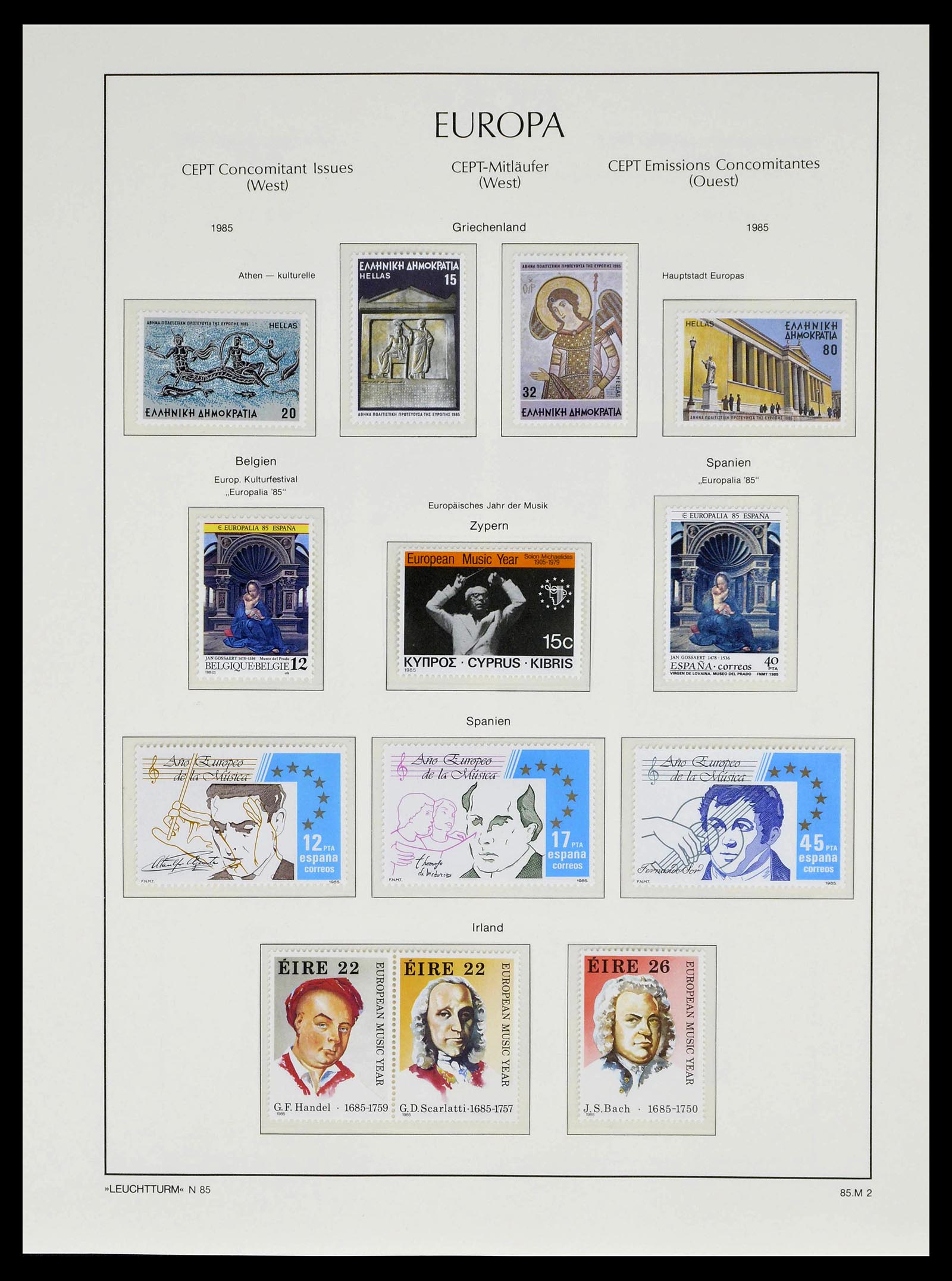 39227 0078 - Postzegelverzameling 39227 Europa CEPT voor- en meelopers 1949-1985.