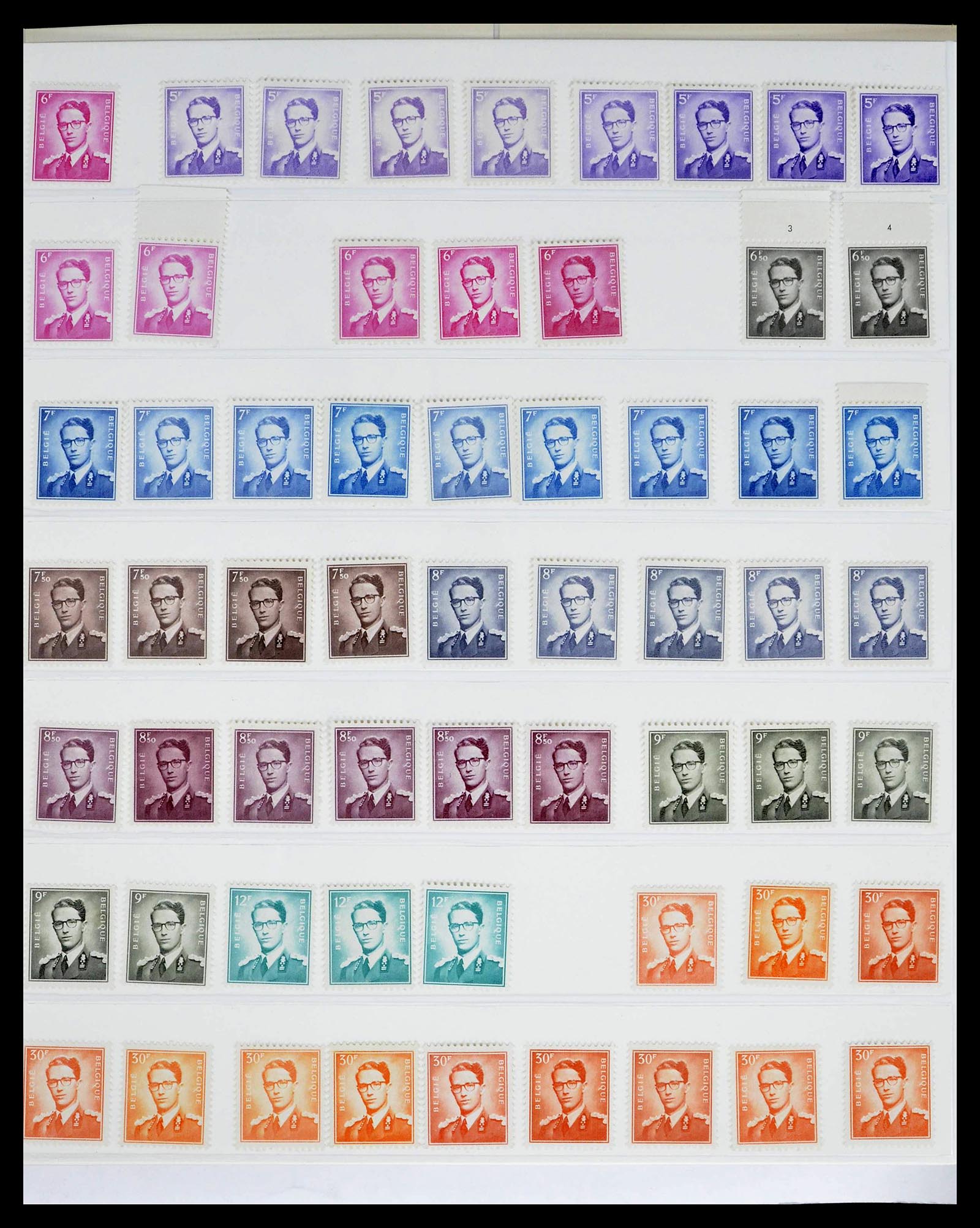 39229 0004 - Stamp collection 39229 Belgium Boudewijn with glasses 1952-1975.