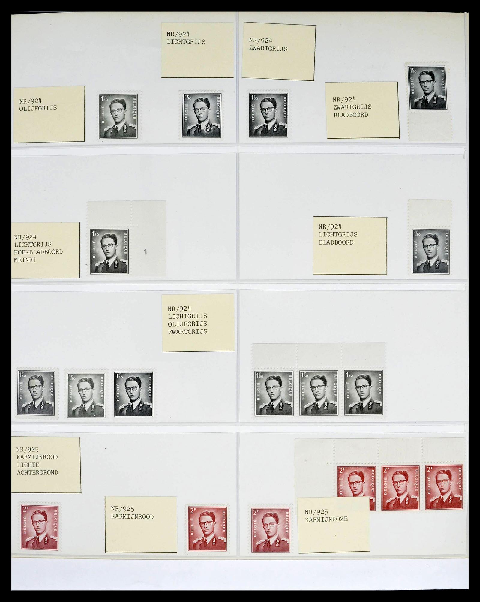 39229 0005 - Stamp collection 39229 Belgium Boudewijn with glasses 1952-1975.