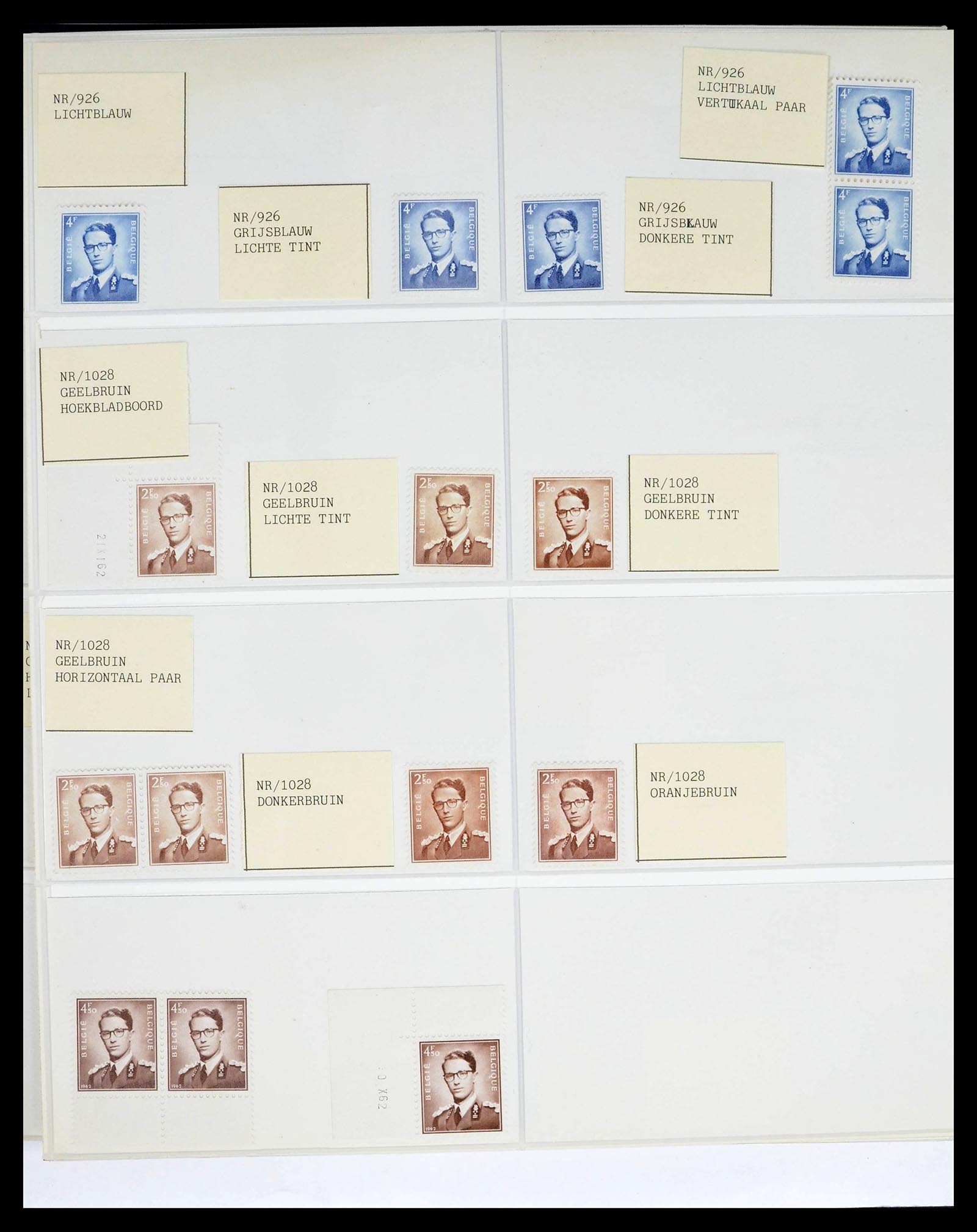 39229 0006 - Stamp collection 39229 Belgium Boudewijn with glasses 1952-1975.