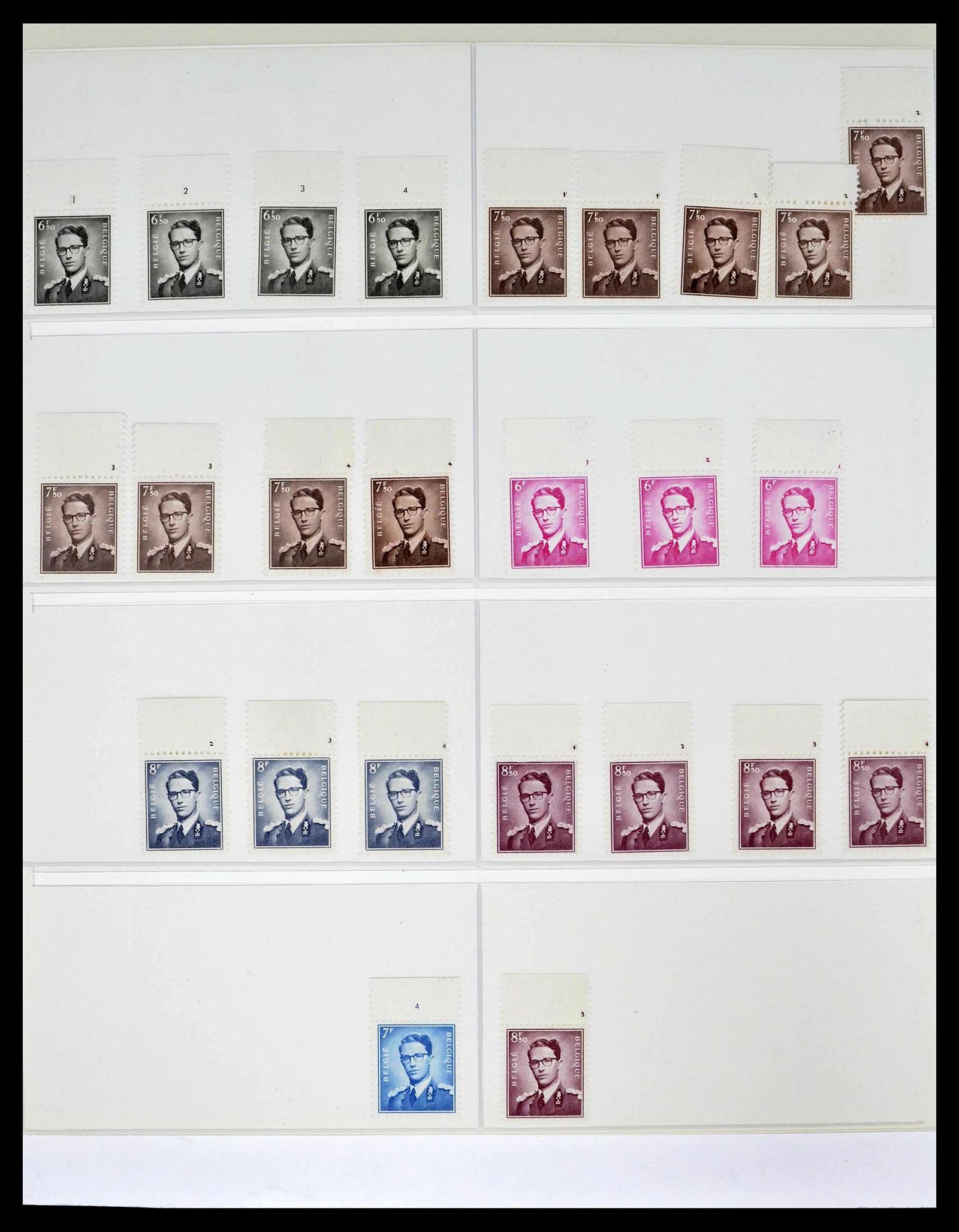 39229 0014 - Stamp collection 39229 Belgium Boudewijn with glasses 1952-1975.