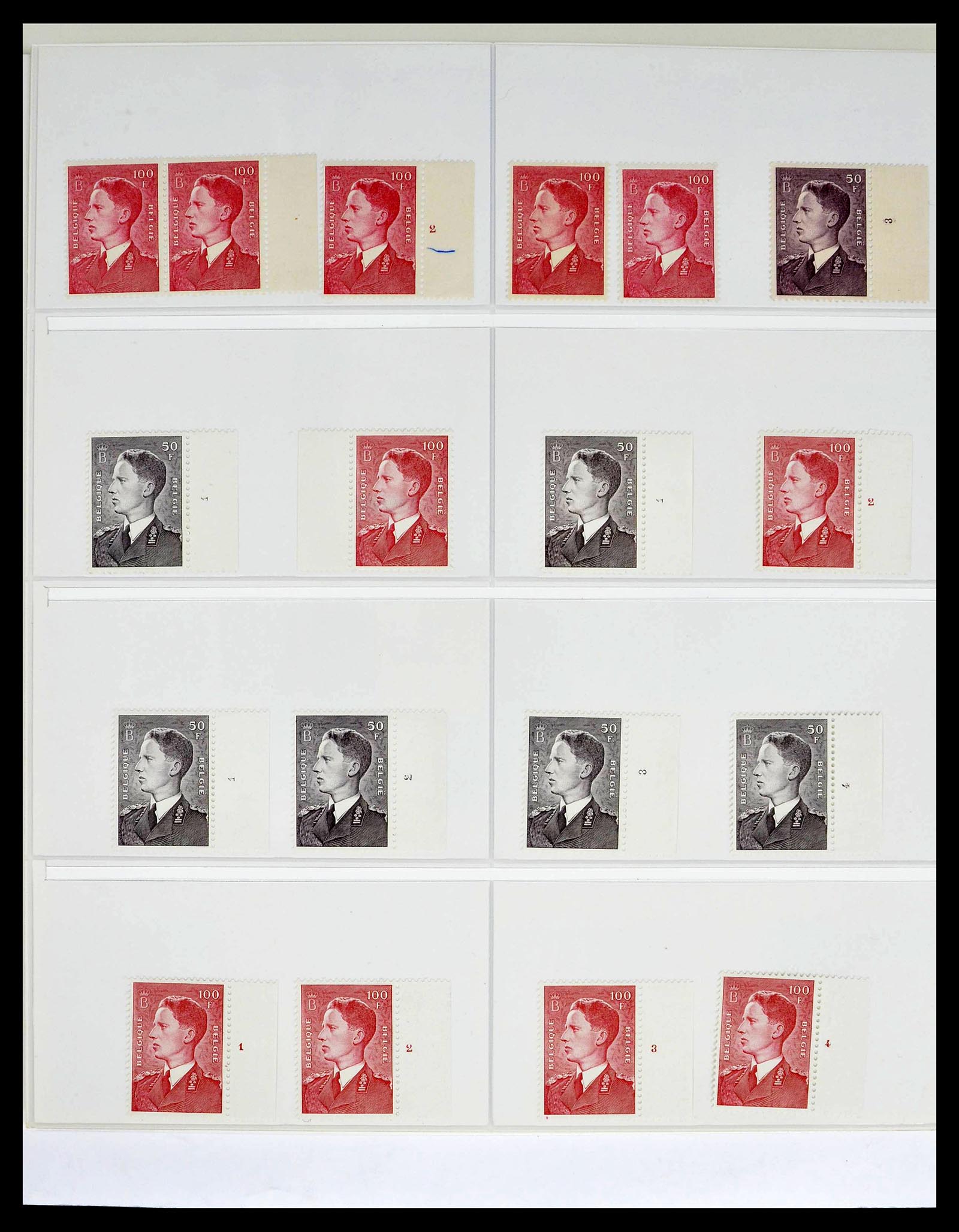 39229 0016 - Stamp collection 39229 Belgium Boudewijn with glasses 1952-1975.