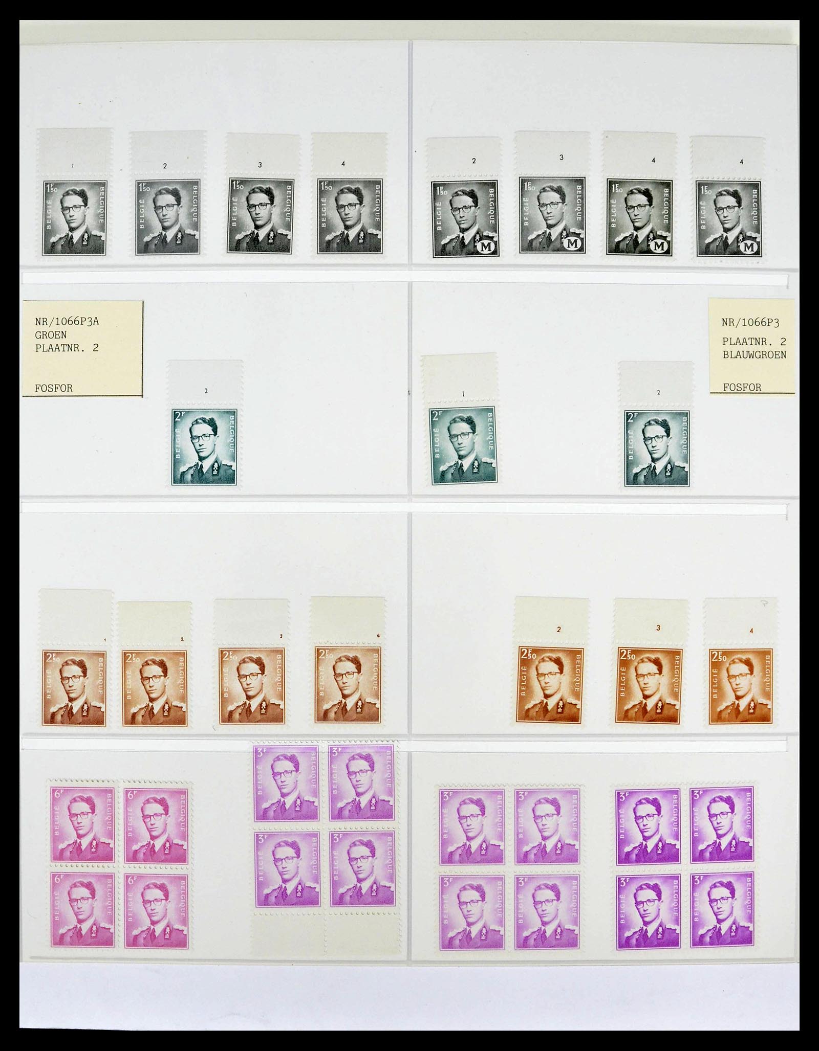 39229 0019 - Stamp collection 39229 Belgium Boudewijn with glasses 1952-1975.