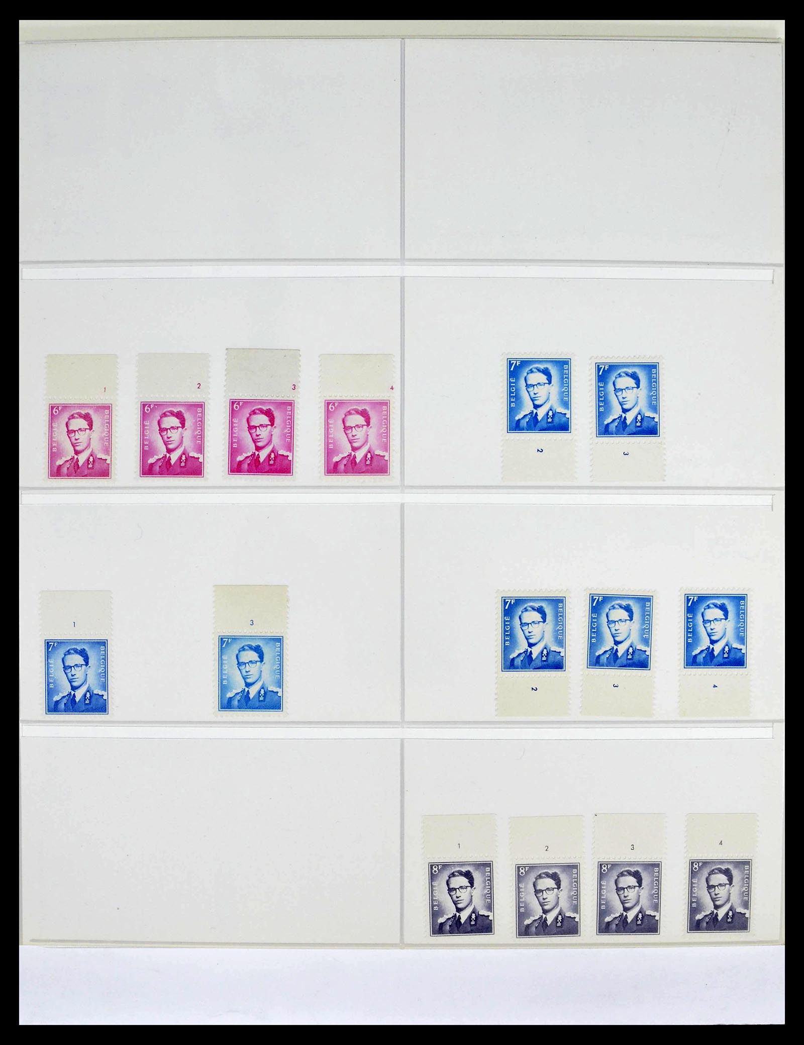 39229 0021 - Stamp collection 39229 Belgium Boudewijn with glasses 1952-1975.