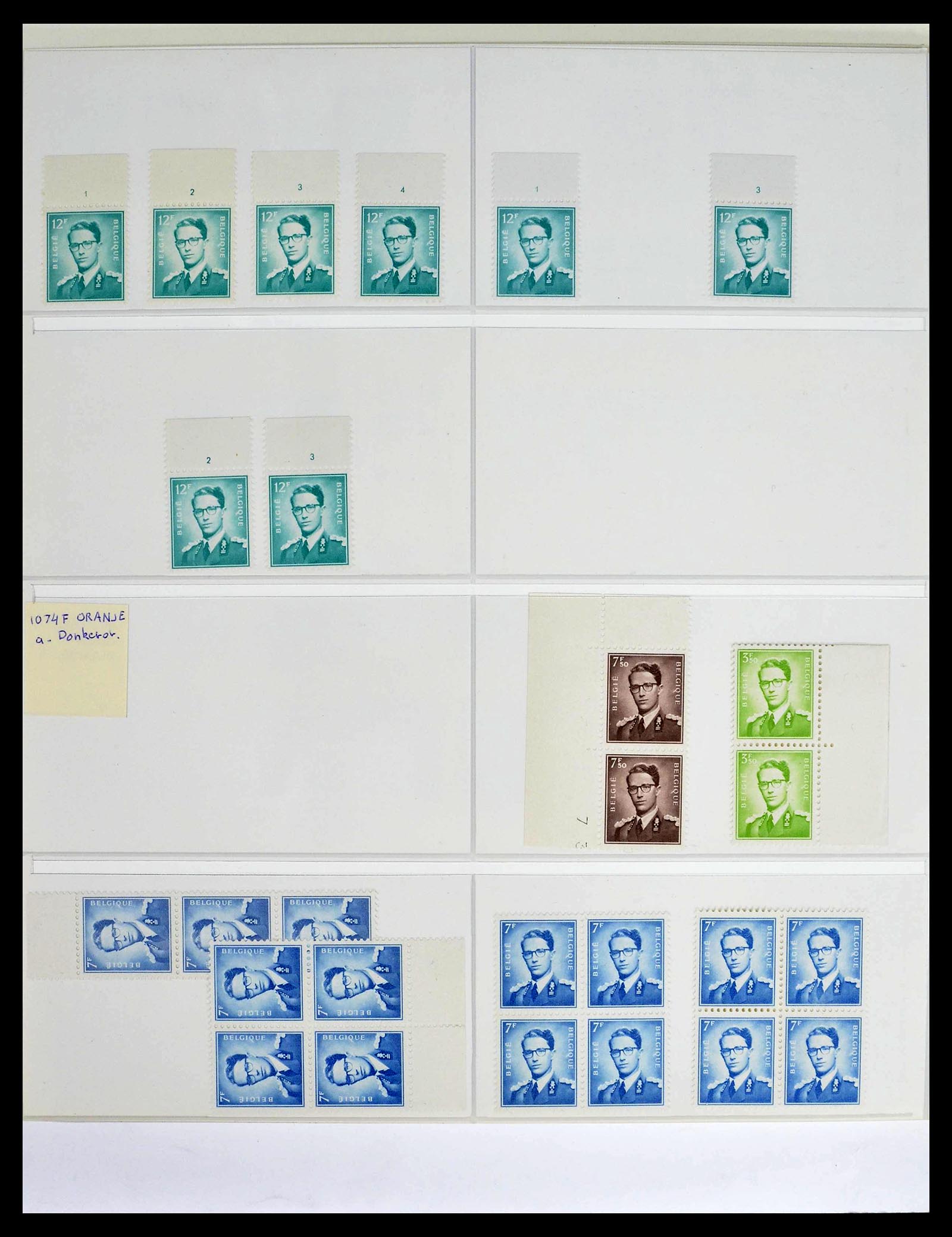 39229 0022 - Stamp collection 39229 Belgium Boudewijn with glasses 1952-1975.