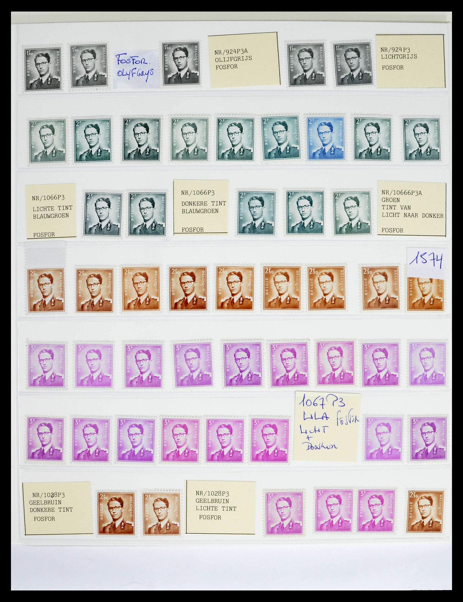 39229 0023 - Stamp collection 39229 Belgium Boudewijn with glasses 1952-1975.